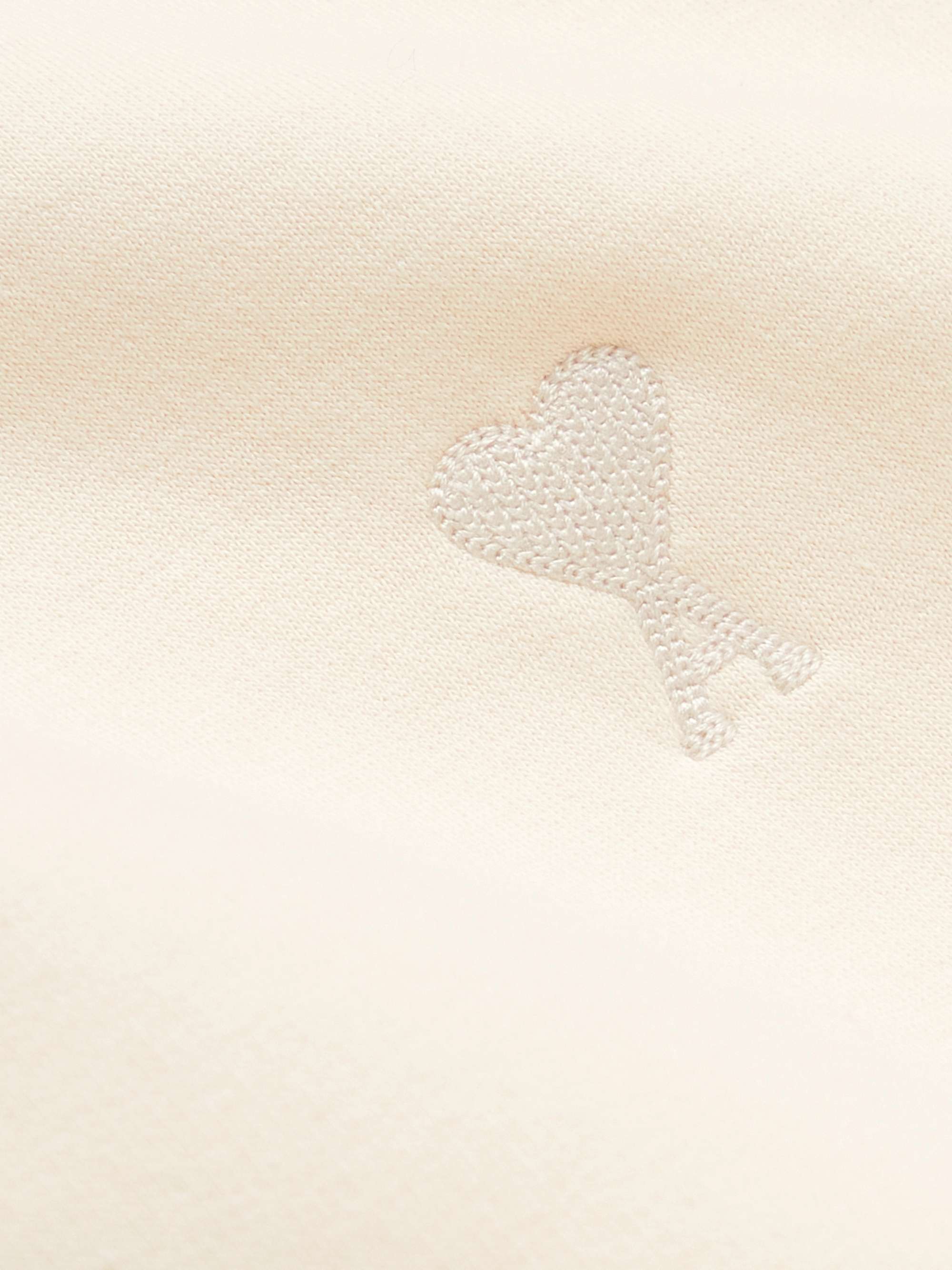 AMI PARIS Logo-Embroidered Organic Cotton-Blend Jersey Sweatshirt
