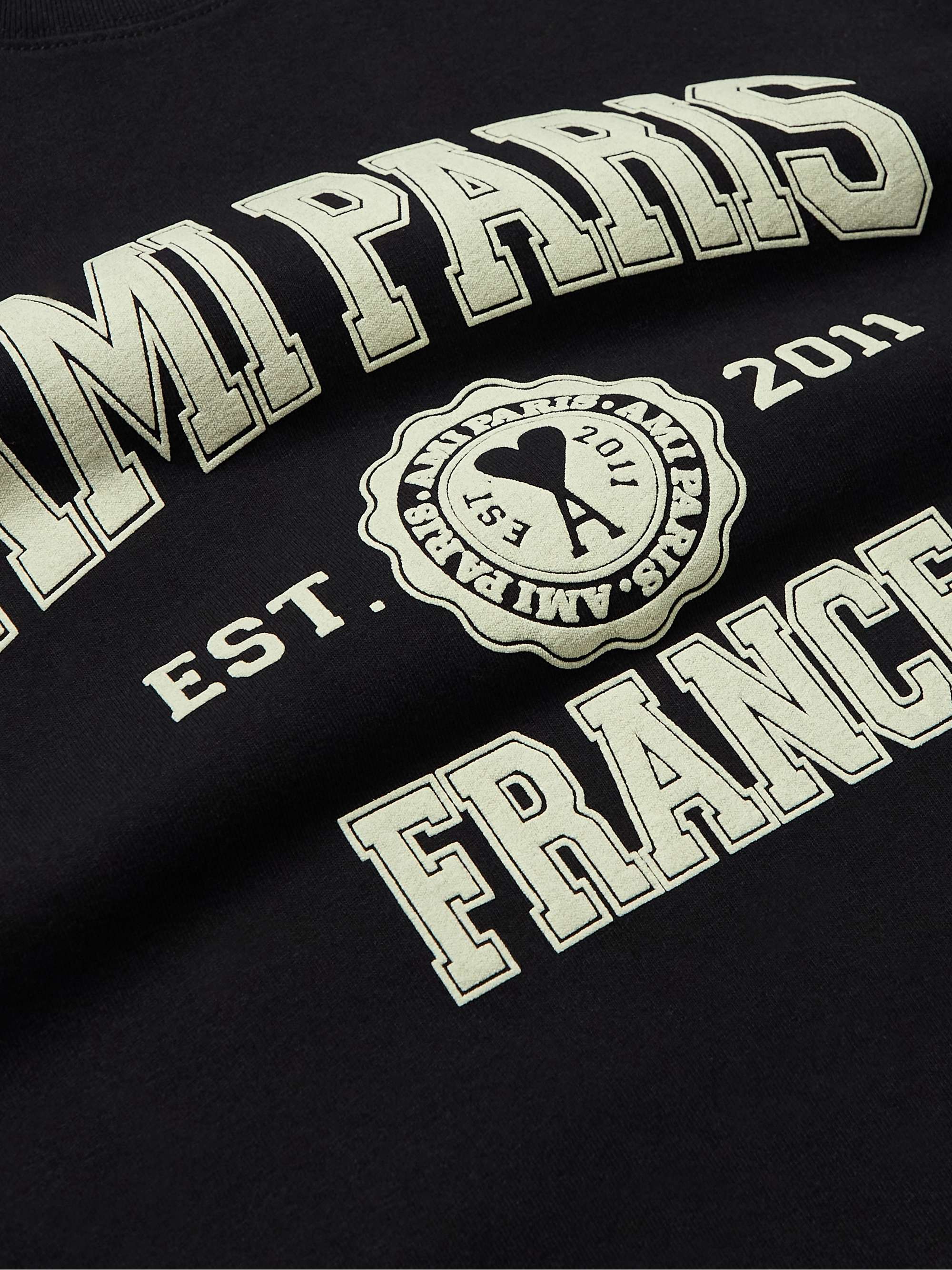 AMI PARIS Logo-Print Cotton-Jersey T-Shirt