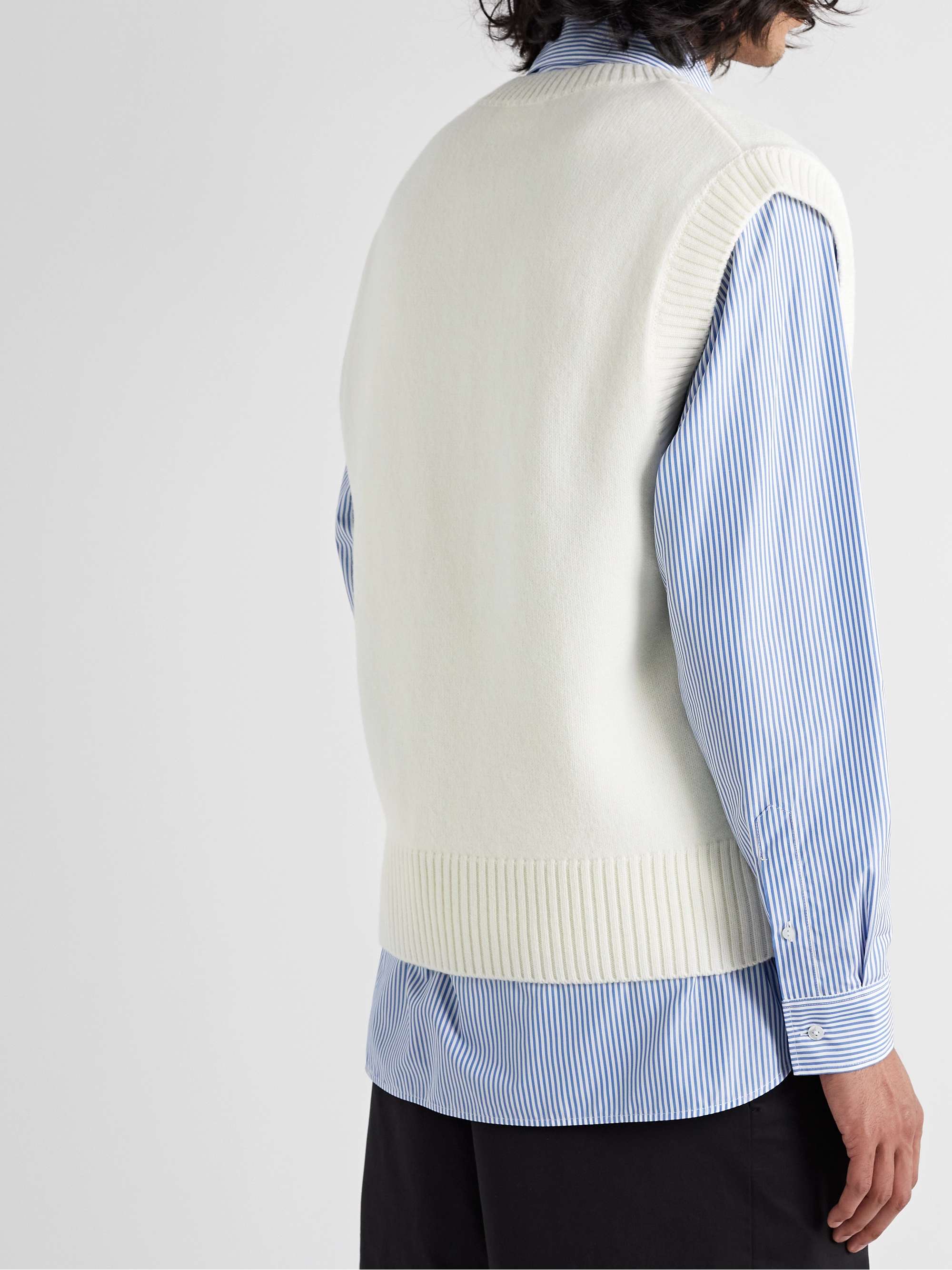 AMI PARIS Logo-Jacquard Wool Sweater Vest