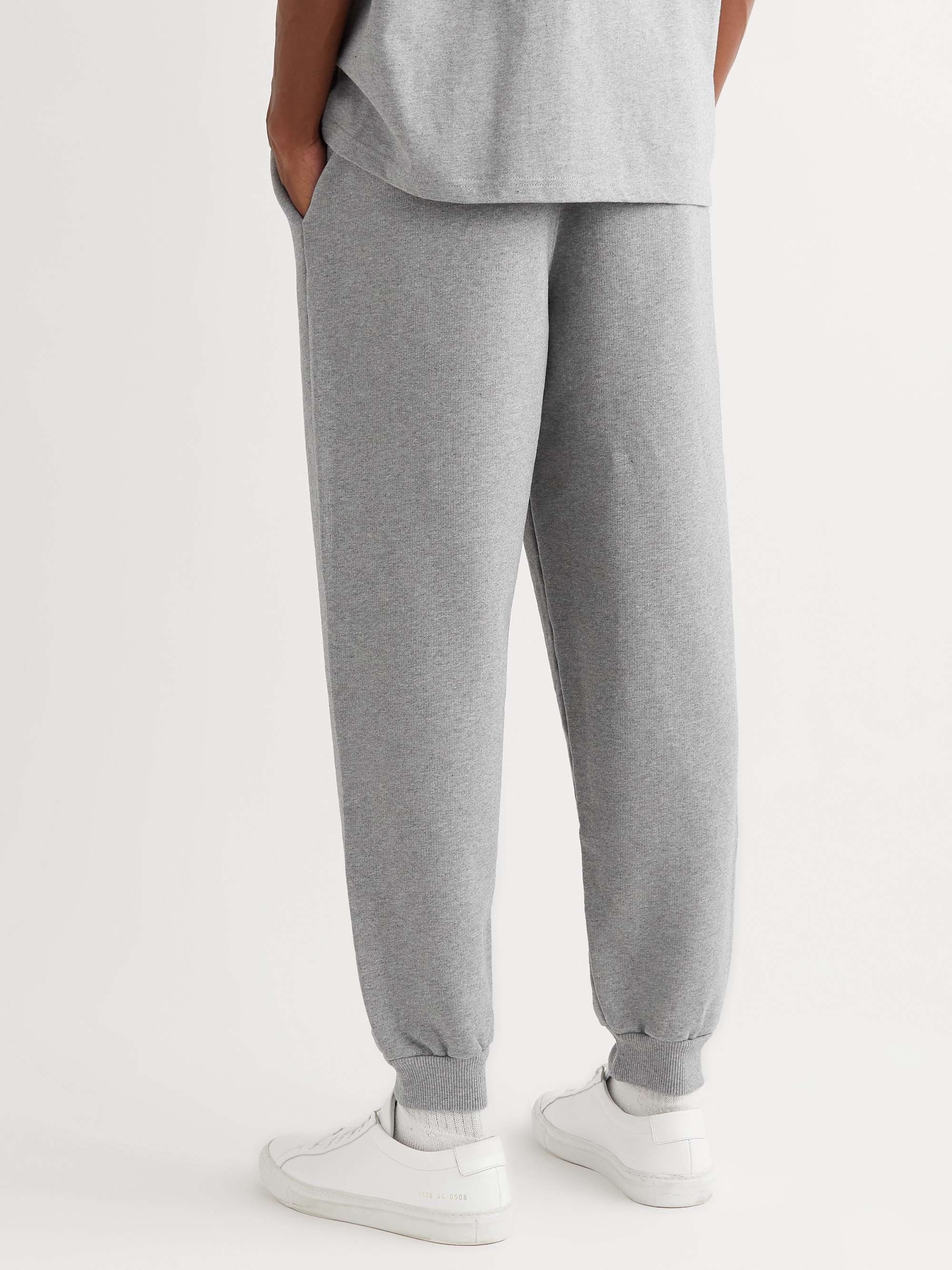AMI PARIS Logo-Embroidered Organic Cotton-Jersey Sweatpants