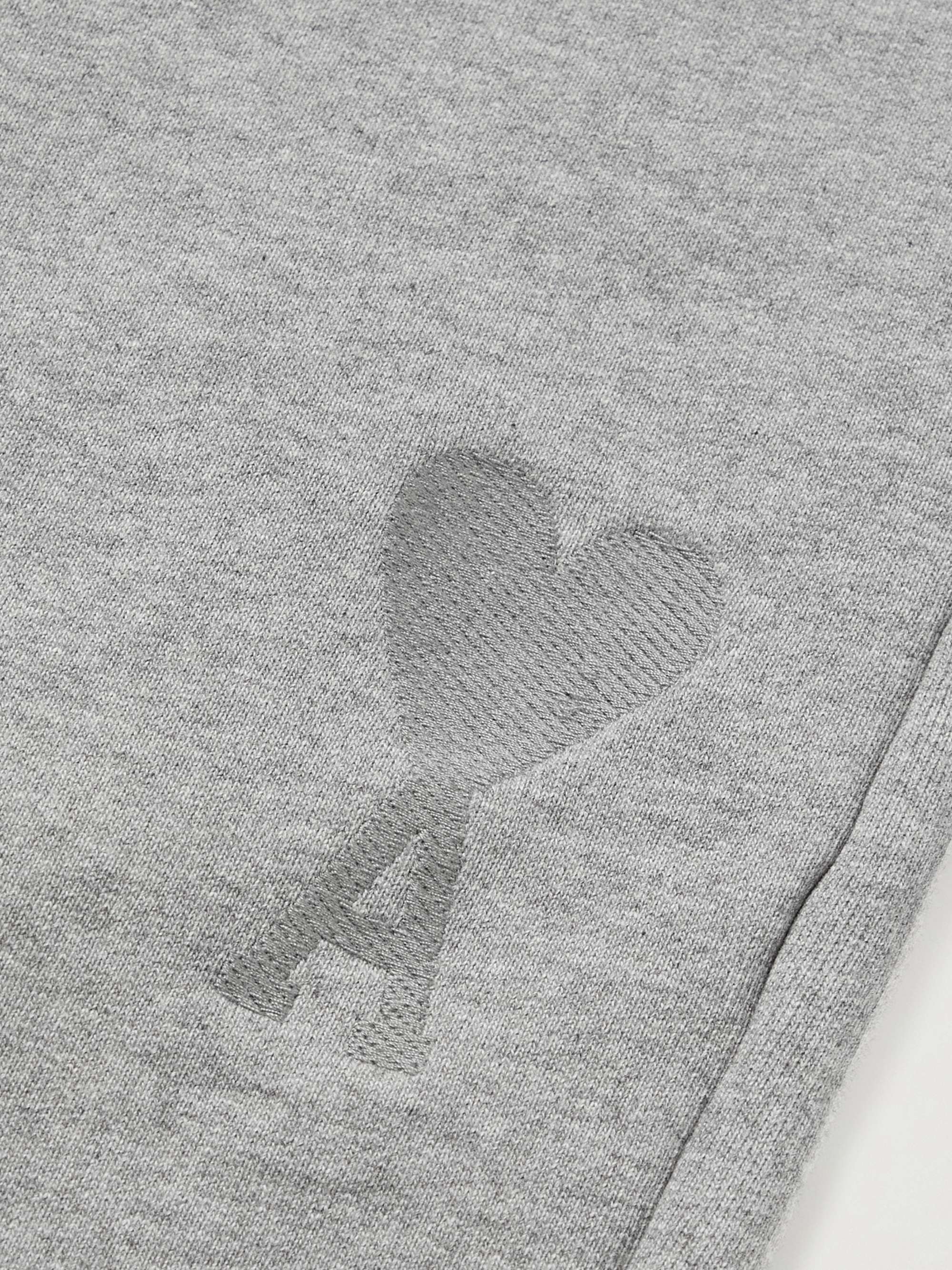 AMI PARIS Logo-Embroidered Organic Cotton-Jersey Sweatpants