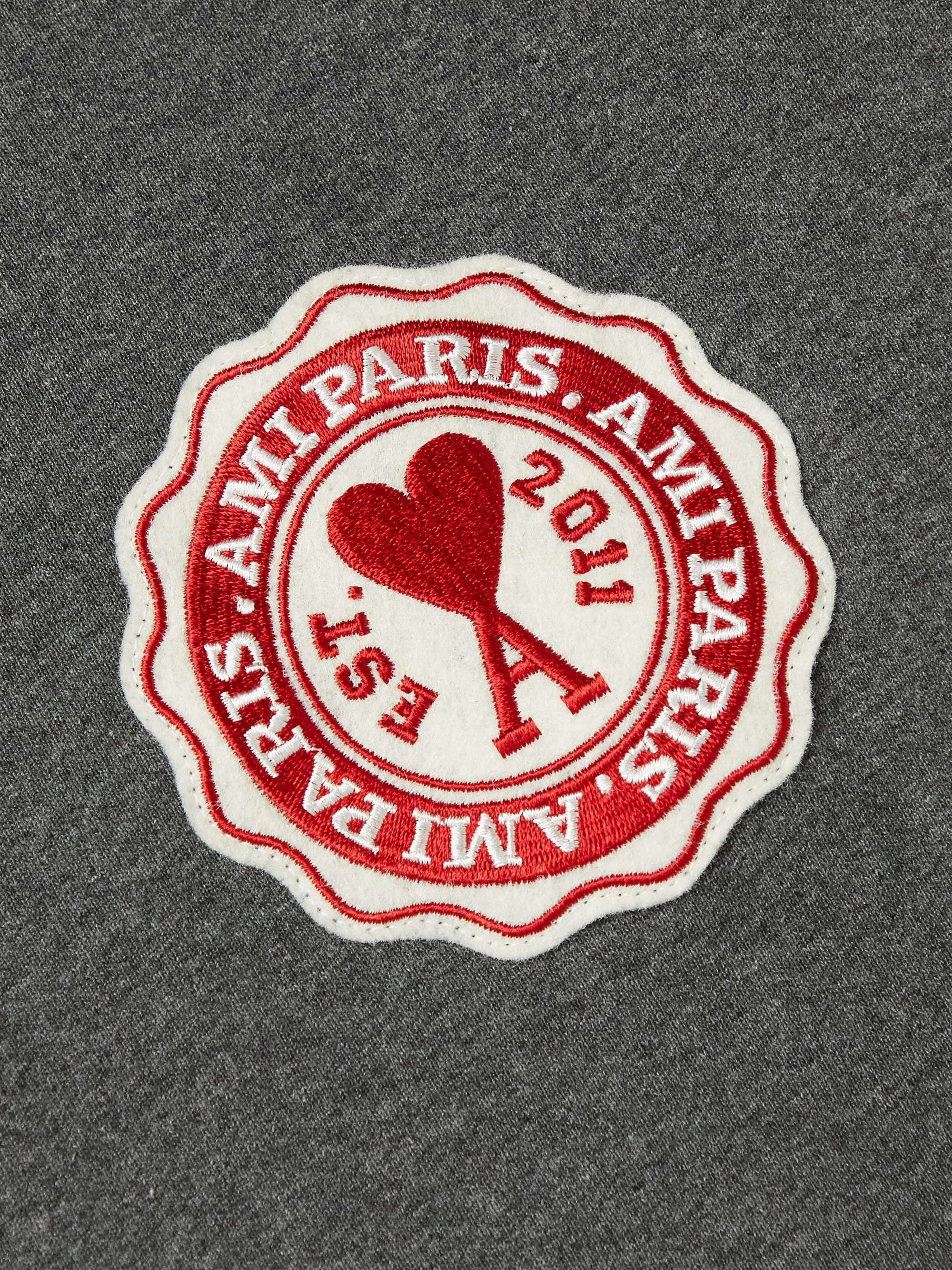 AMI PARIS Logo-Appliquéd Cotton-Jersey Sweatshirt