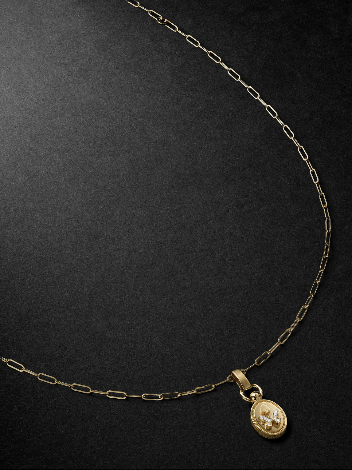 Foundrae Mini Reverie Crest Gold Diamond Necklace