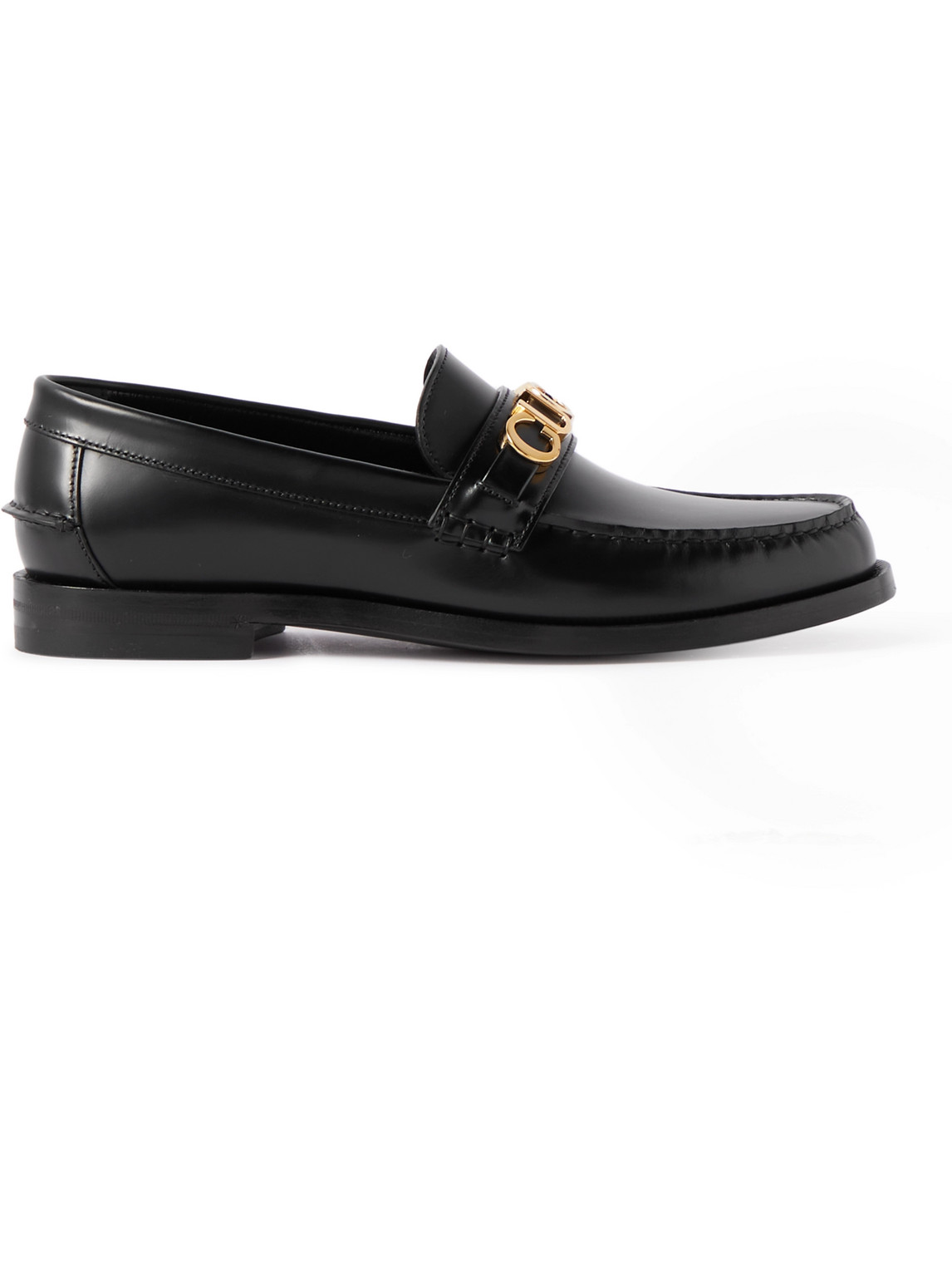 GUCCI LOGO-EMBELLISHED LEATHER LOAFERS