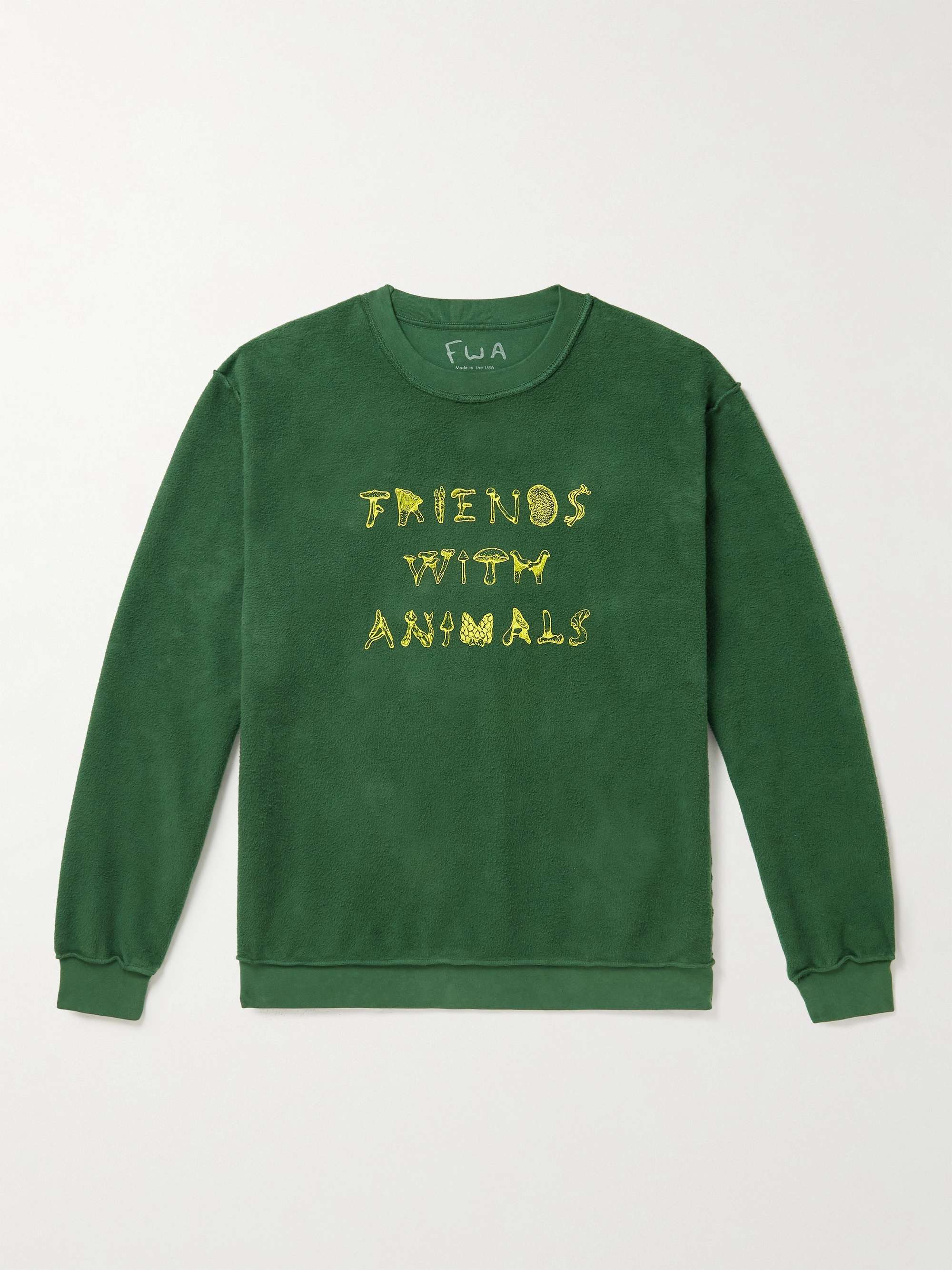 FRIENDS WITH ANIMALS Reversible Printed Cotton-Jersey Sweatshirt