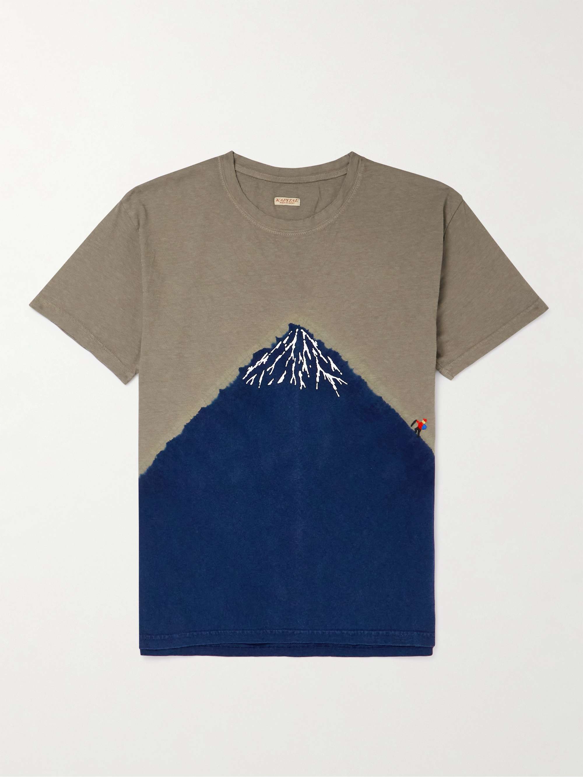 KAPITAL Embroidered Tie-Dyed Cotton-Jersey T-Shirt