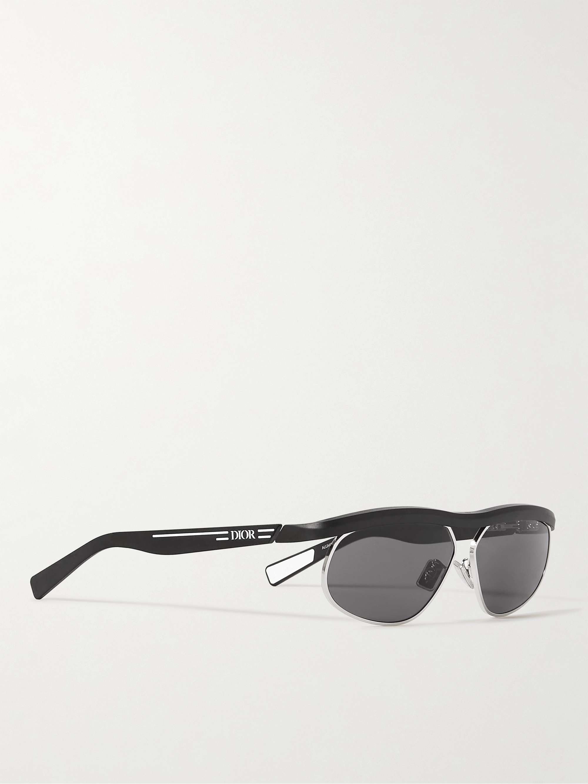 Black DioRider S1U Oval-Frame Acetate and Silver-Tone Sunglasses 