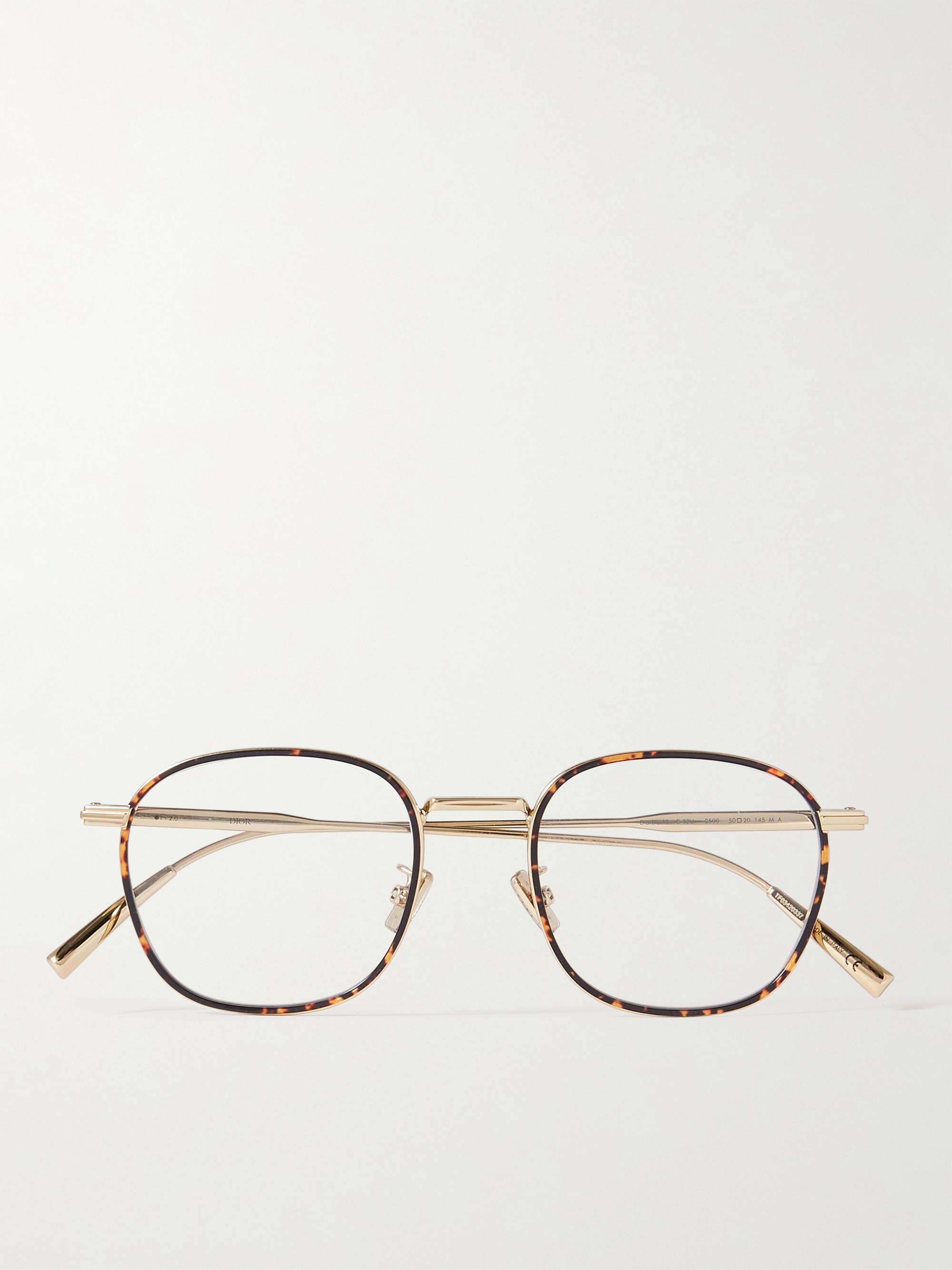 DIOR EYEWEAR DiorBlackSuit S2U Round-Frame Tortoiseshell Acetate and Gold-Tone Optical Glasses