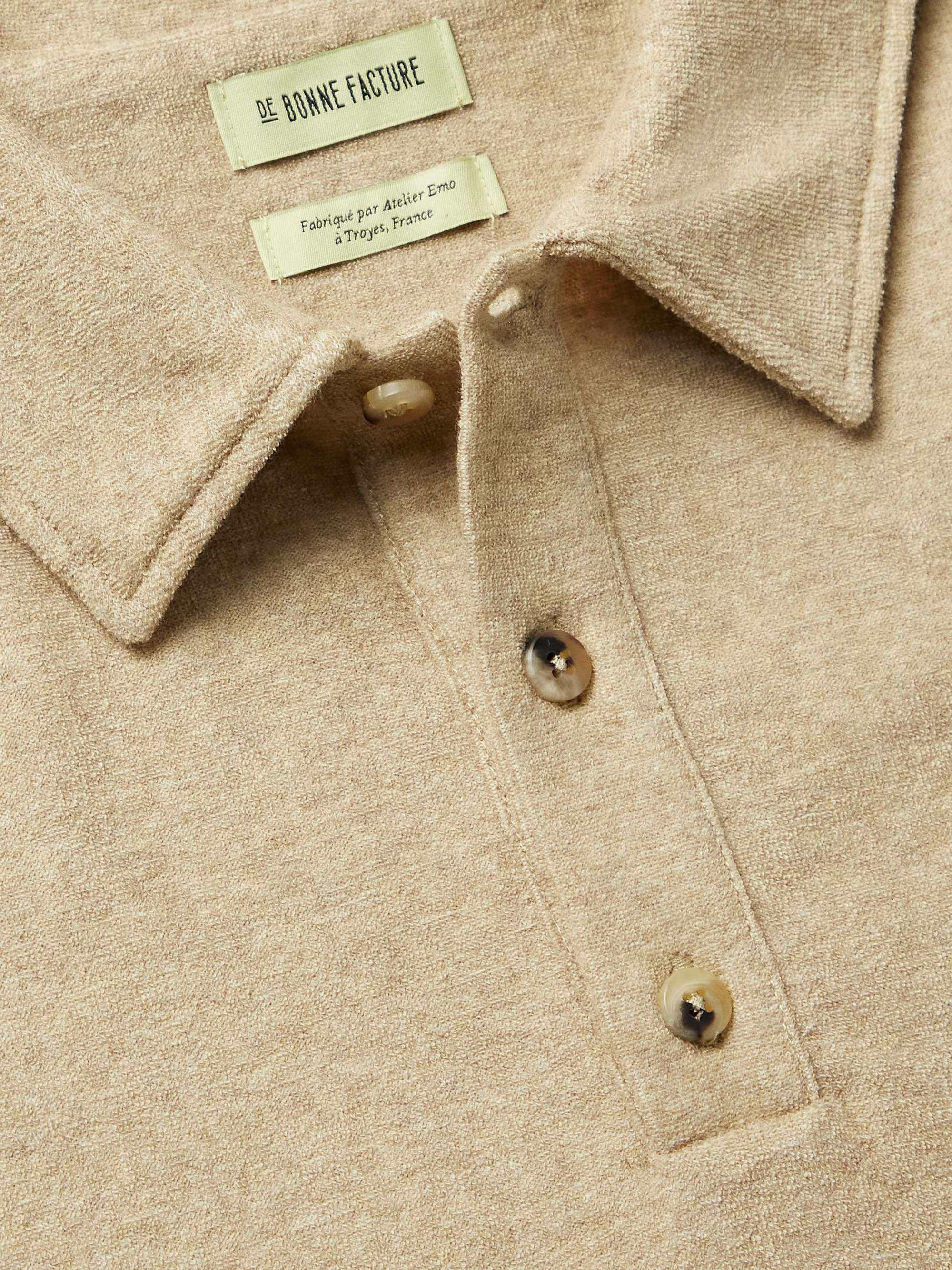 DE BONNE FACTURE Slim-Fit Mélange Cotton-Terry Polo Shirt