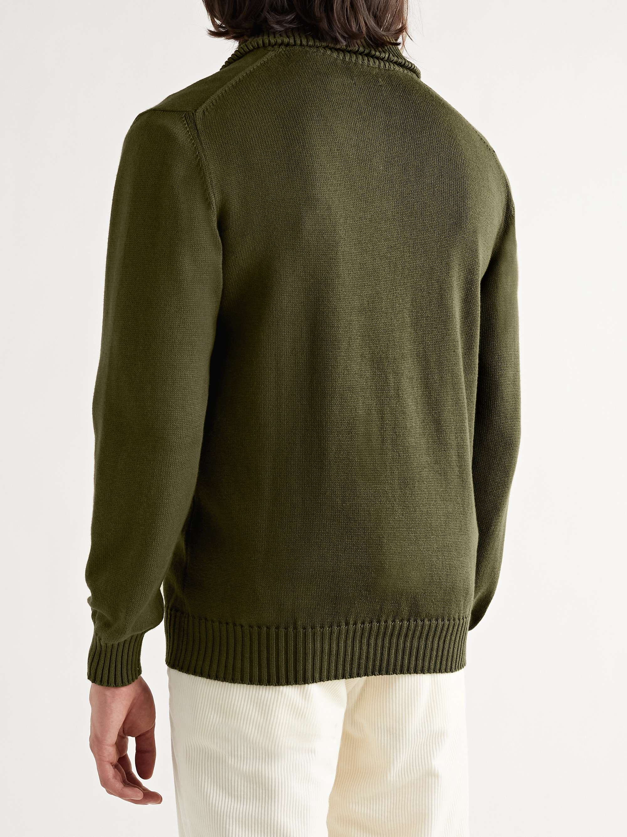 DE BONNE FACTURE Cotton Half-Zip Sweater