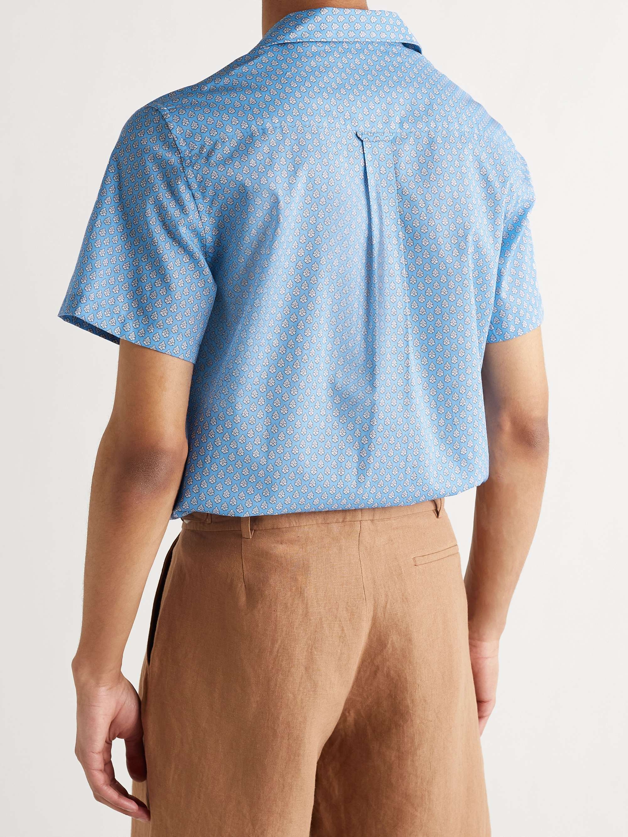 DE BONNE FACTURE Camp-Collar Printed Cotton-Poplin Shirt