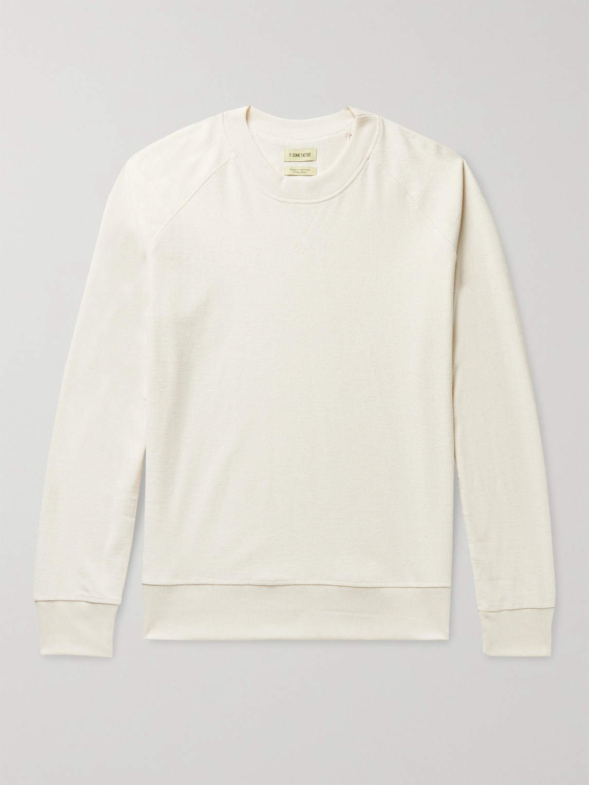 De Bonne Facture Cotton-terry Sweatshirt In Neutrals
