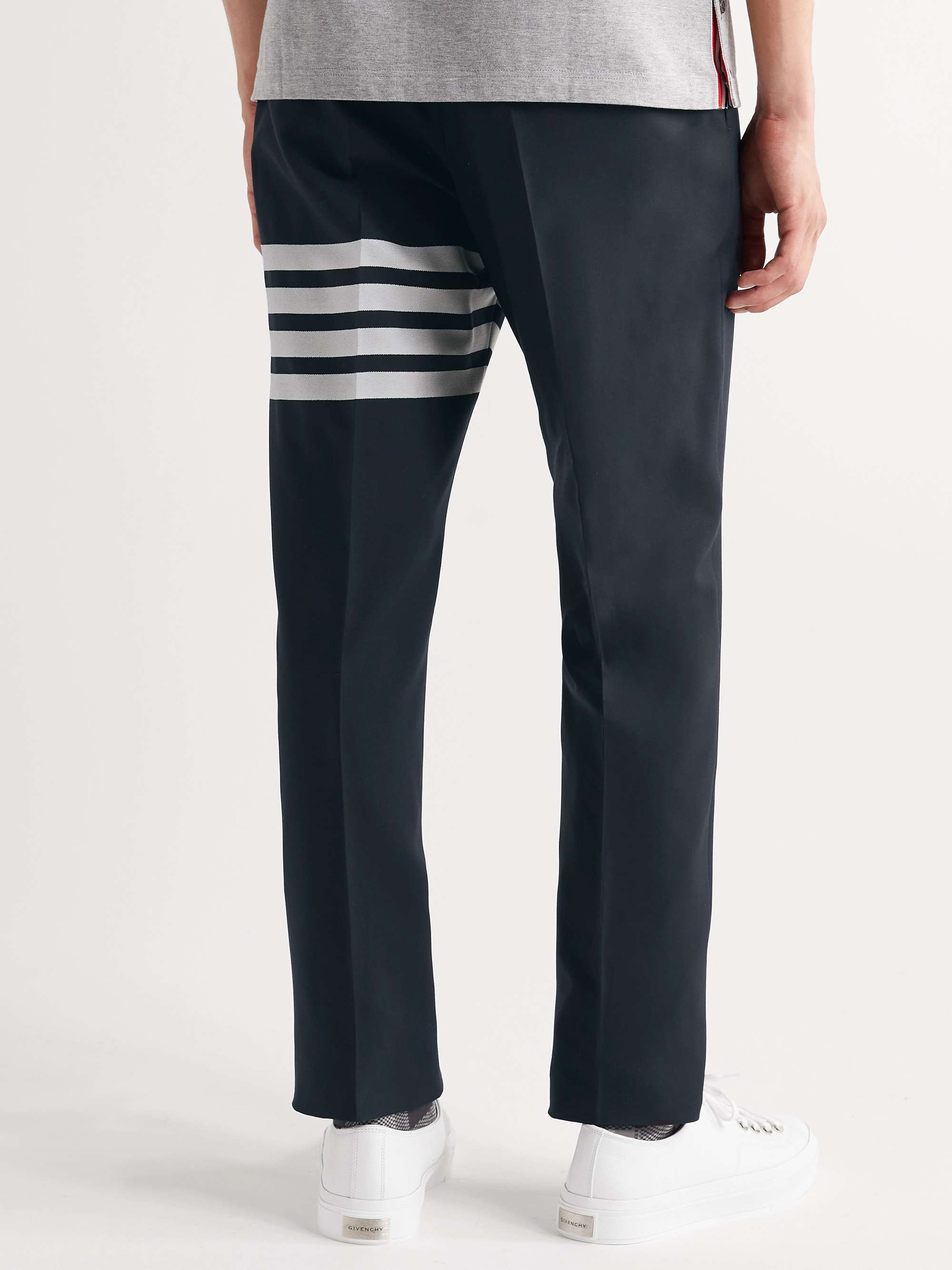 THOM BROWNE Slim-Fit Tapered Striped Wool Suit Trousers