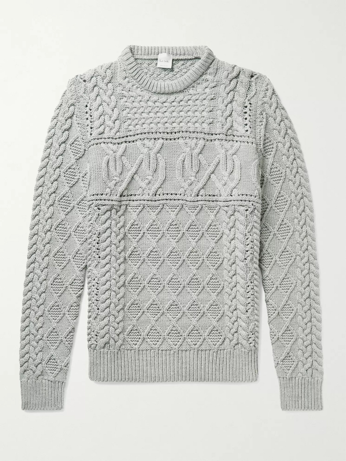 PAUL SMITH CABLE-KNIT VIRGIN WOOL SWEATER