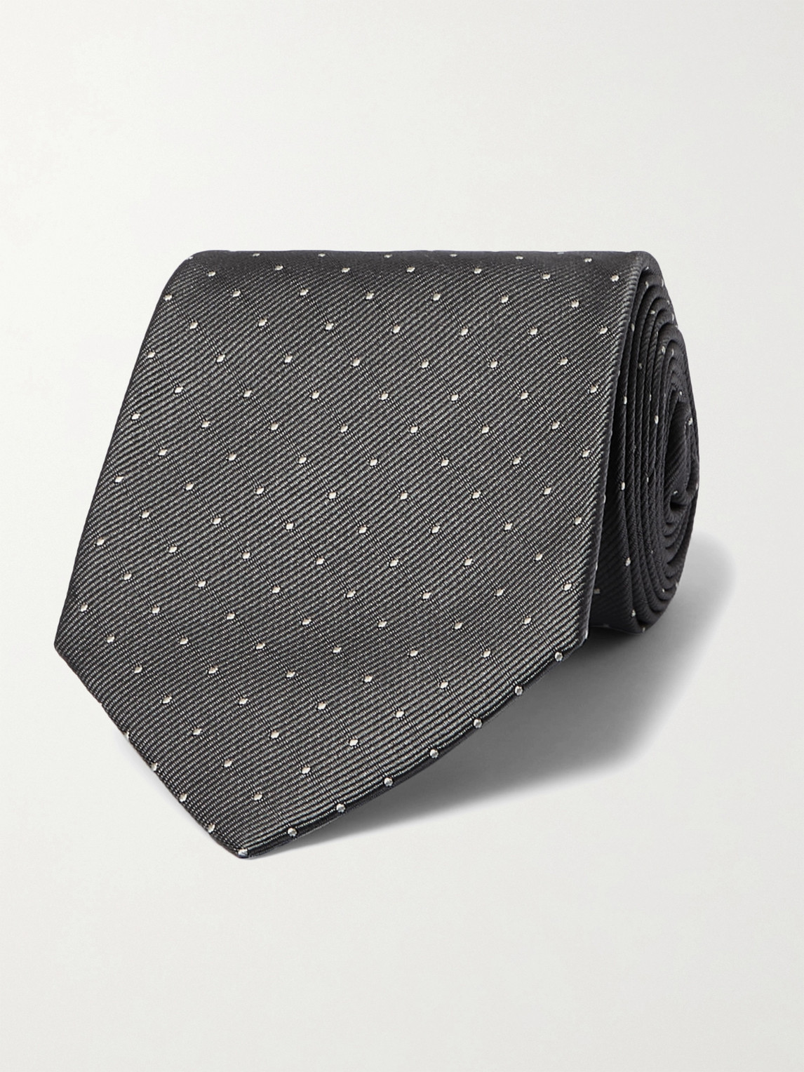 Paul Smith 8cm Polka-dot Silk-jacquard Tie In Gray