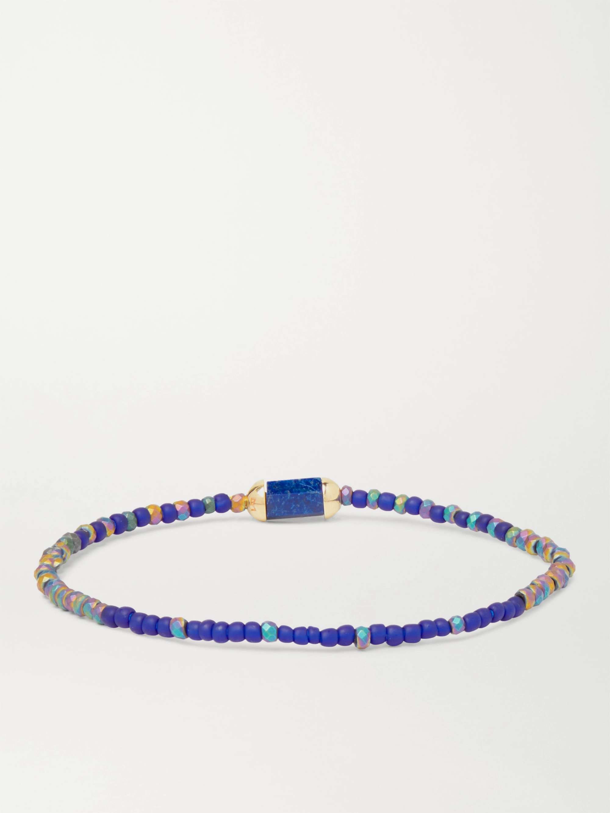 LUIS MORAIS 14-Karat Gold, Lapis Lazuli and Bead Bracelet