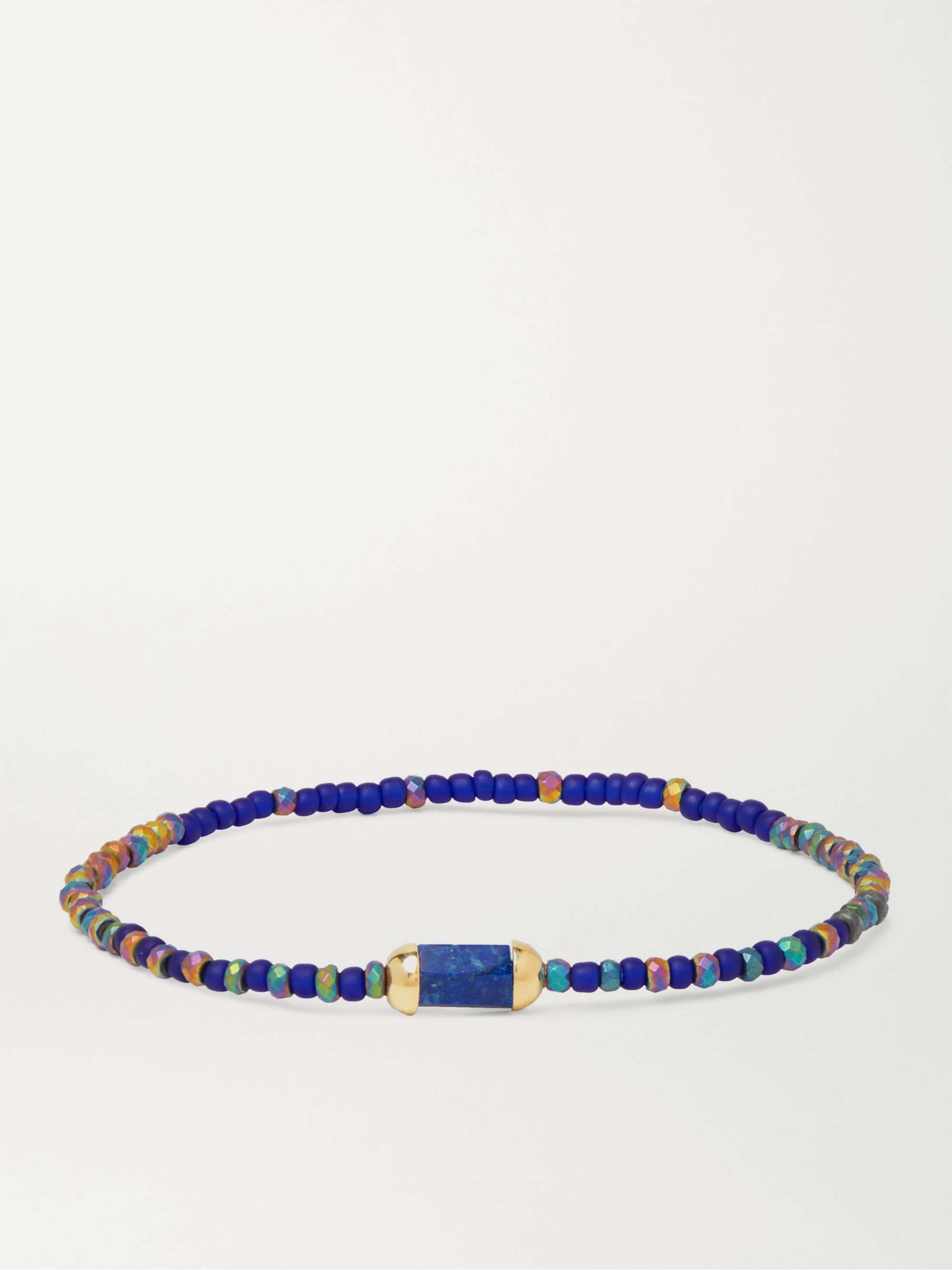 LUIS MORAIS 14-Karat Gold, Lapis Lazuli and Bead Bracelet