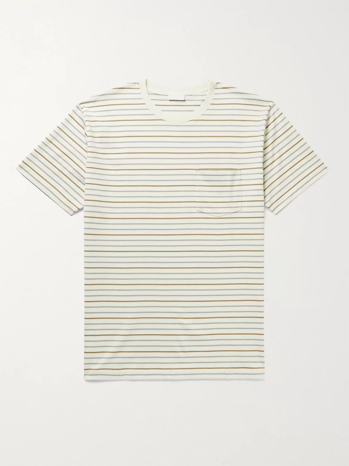 Handvaerk Striped Pima Cotton-jersey T-shirt In Neutrals