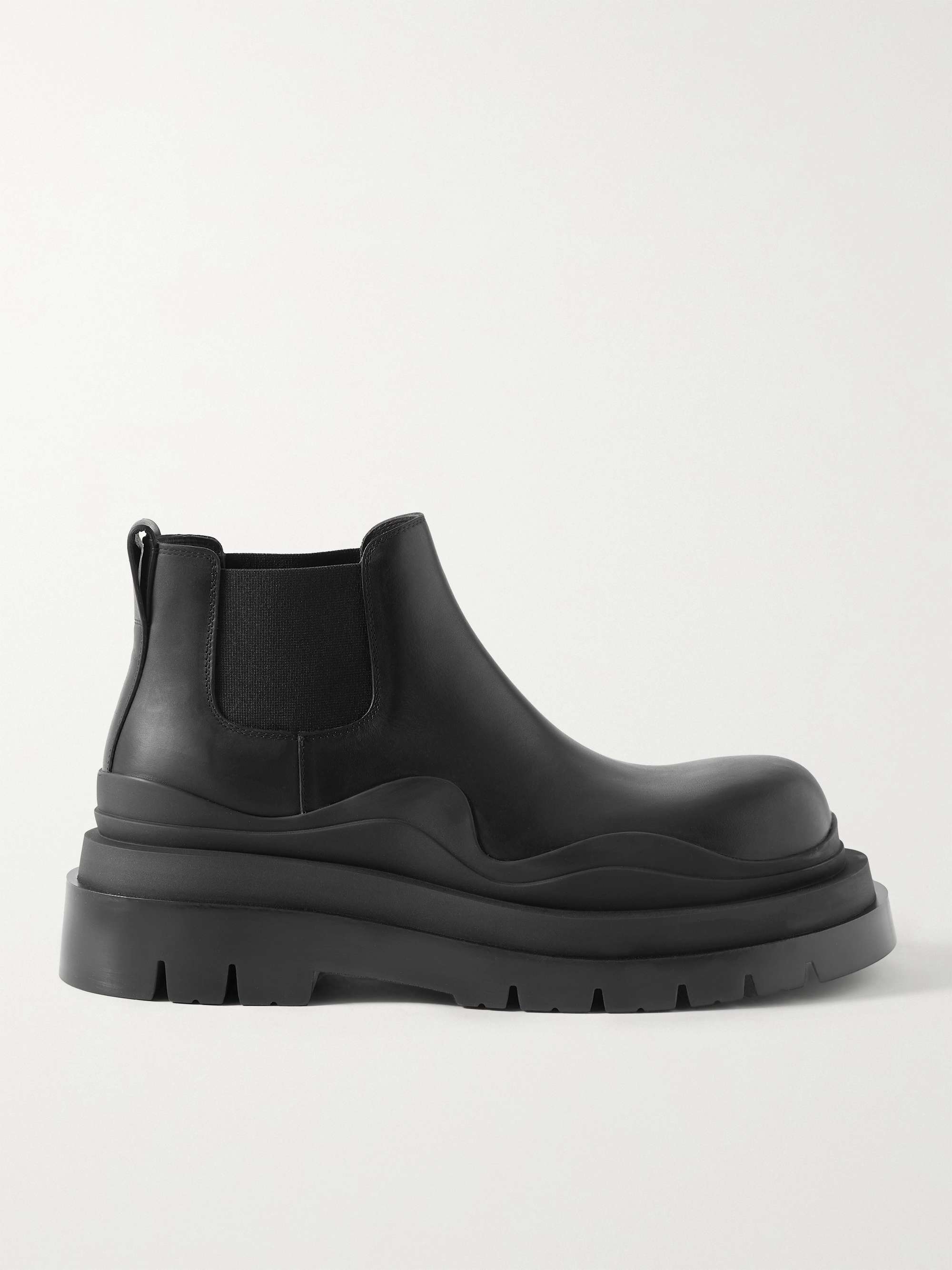 Tire Exaggerated-Sole Leather Chelsea Boots