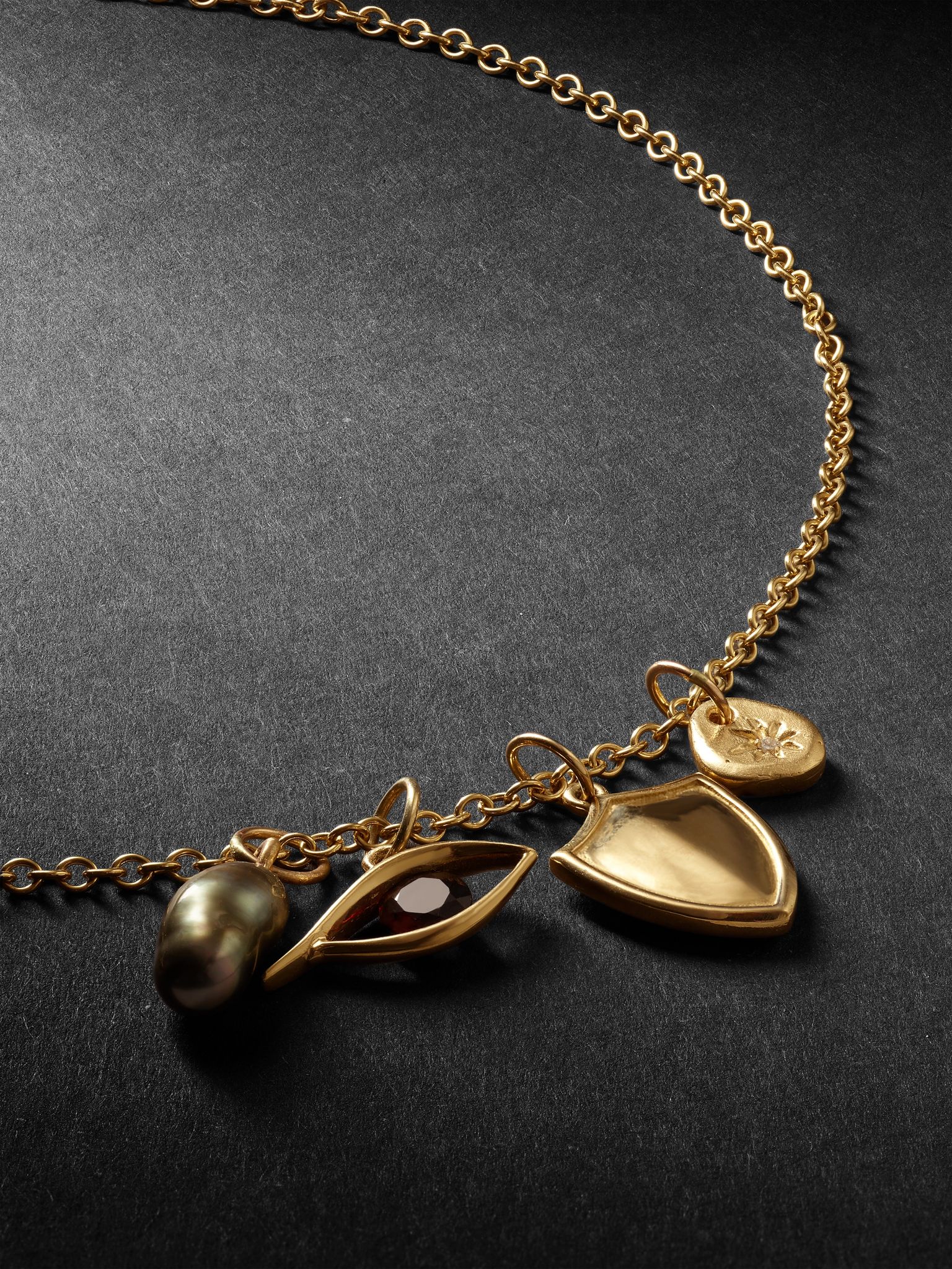 Gold Charmit 18-Karat Gold Multi-Stone Pendant Necklace | M.COHEN | MR ...