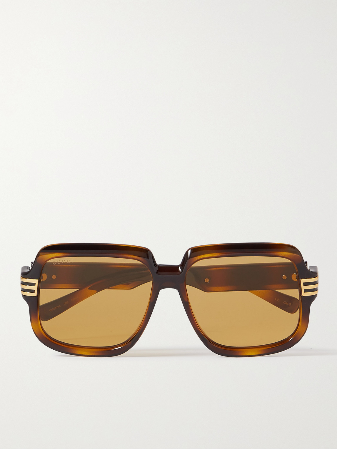 Gucci Square-frame Tortoiseshell Acetate And Gold-tone Sunglasses In Brown