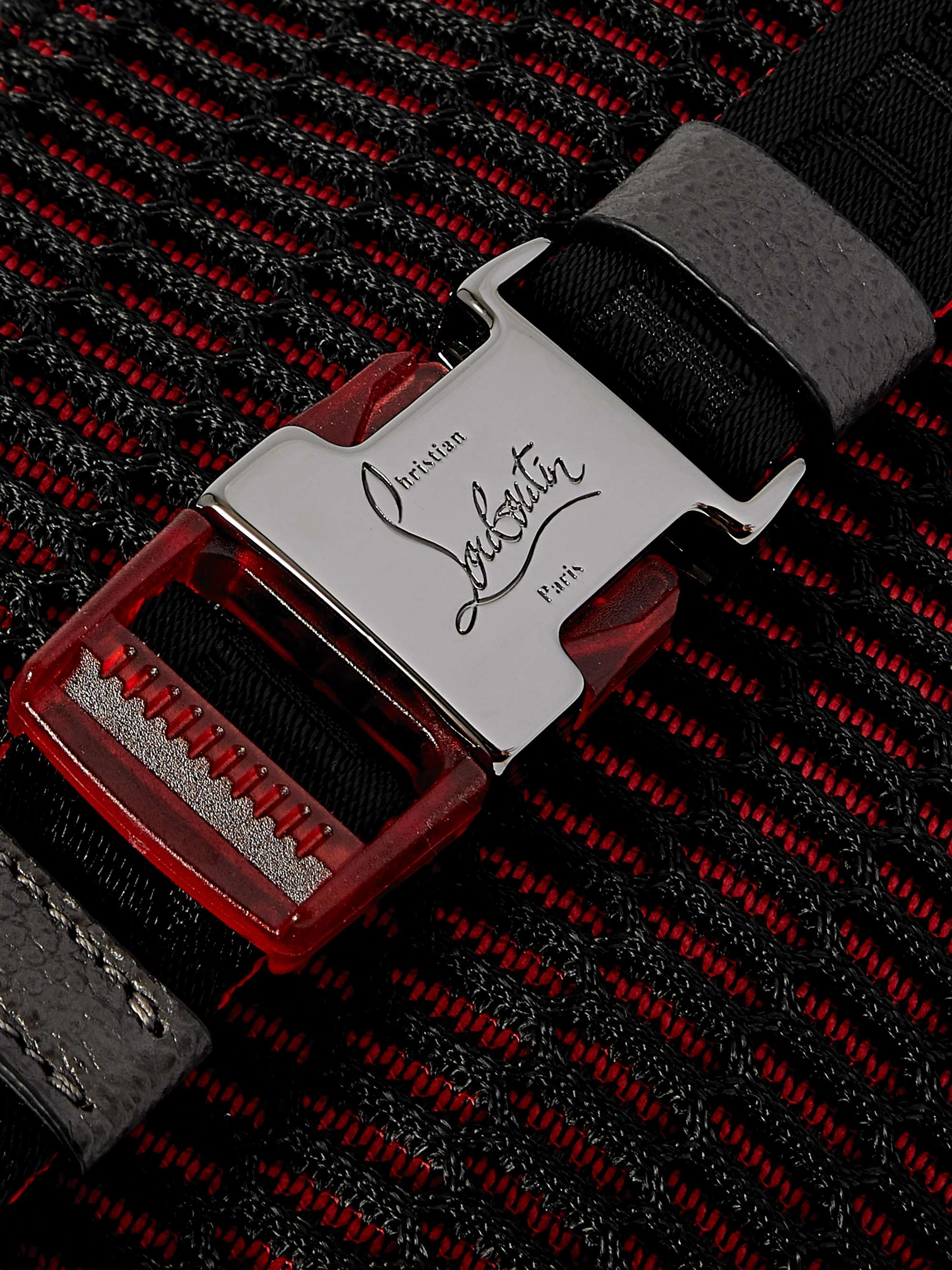 CHRISTIAN LOUBOUTIN Leather-Trimmed Logo-Jacquard Coated-Canvas Belt Bag