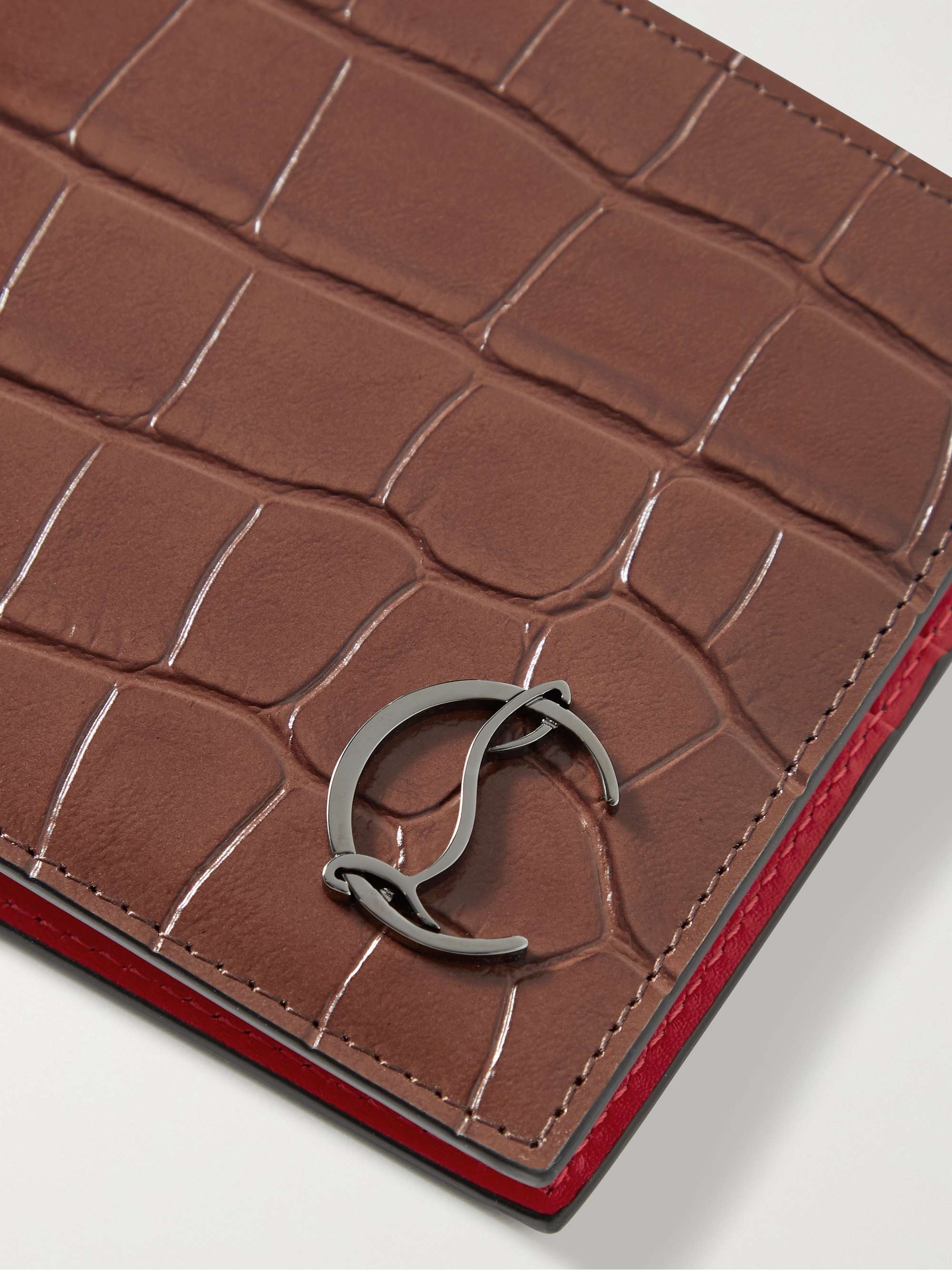 CHRISTIAN LOUBOUTIN Croc-Effect Leather Billfold Wallet