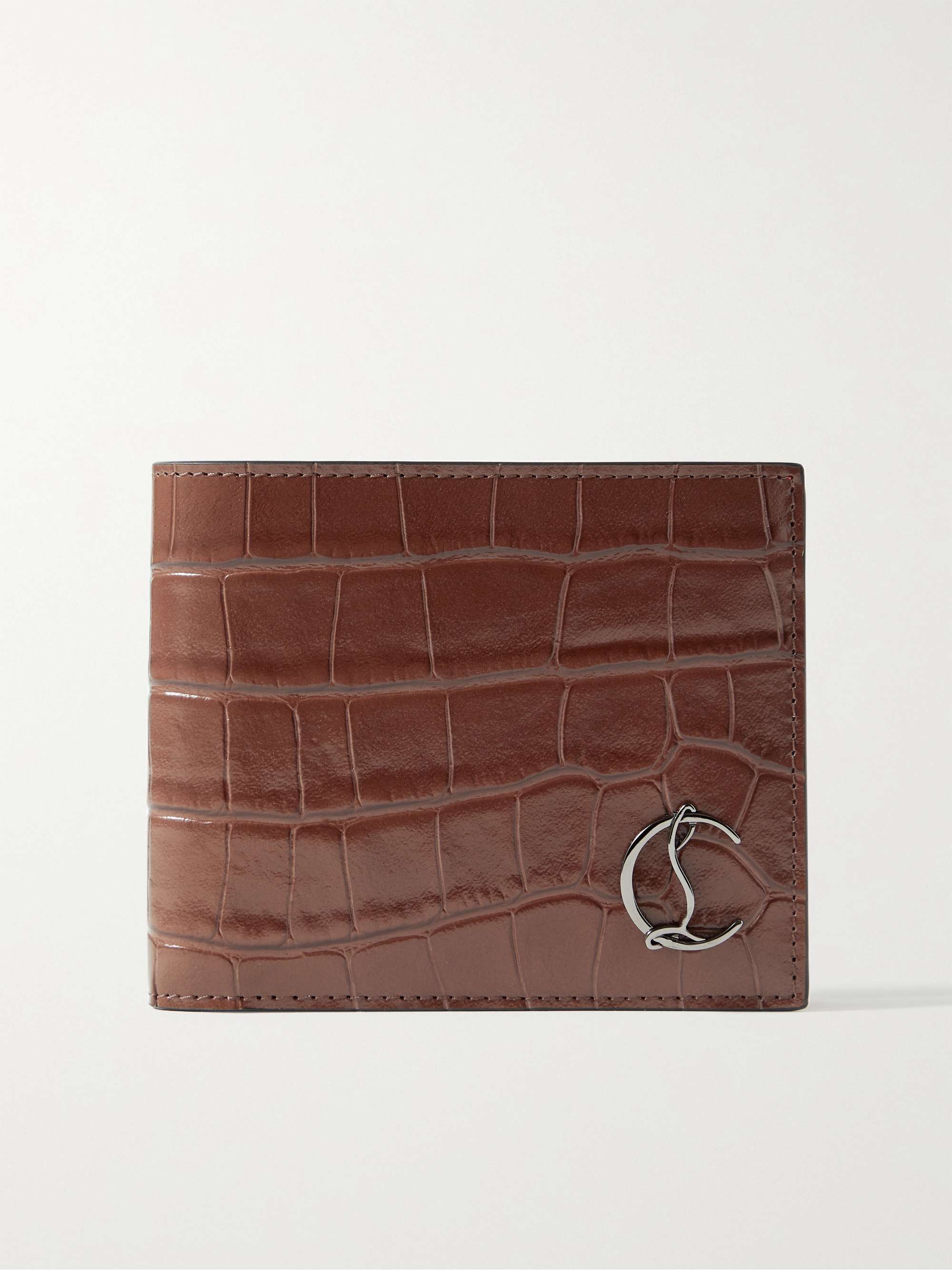 CHRISTIAN LOUBOUTIN Croc-Effect Leather Billfold Wallet