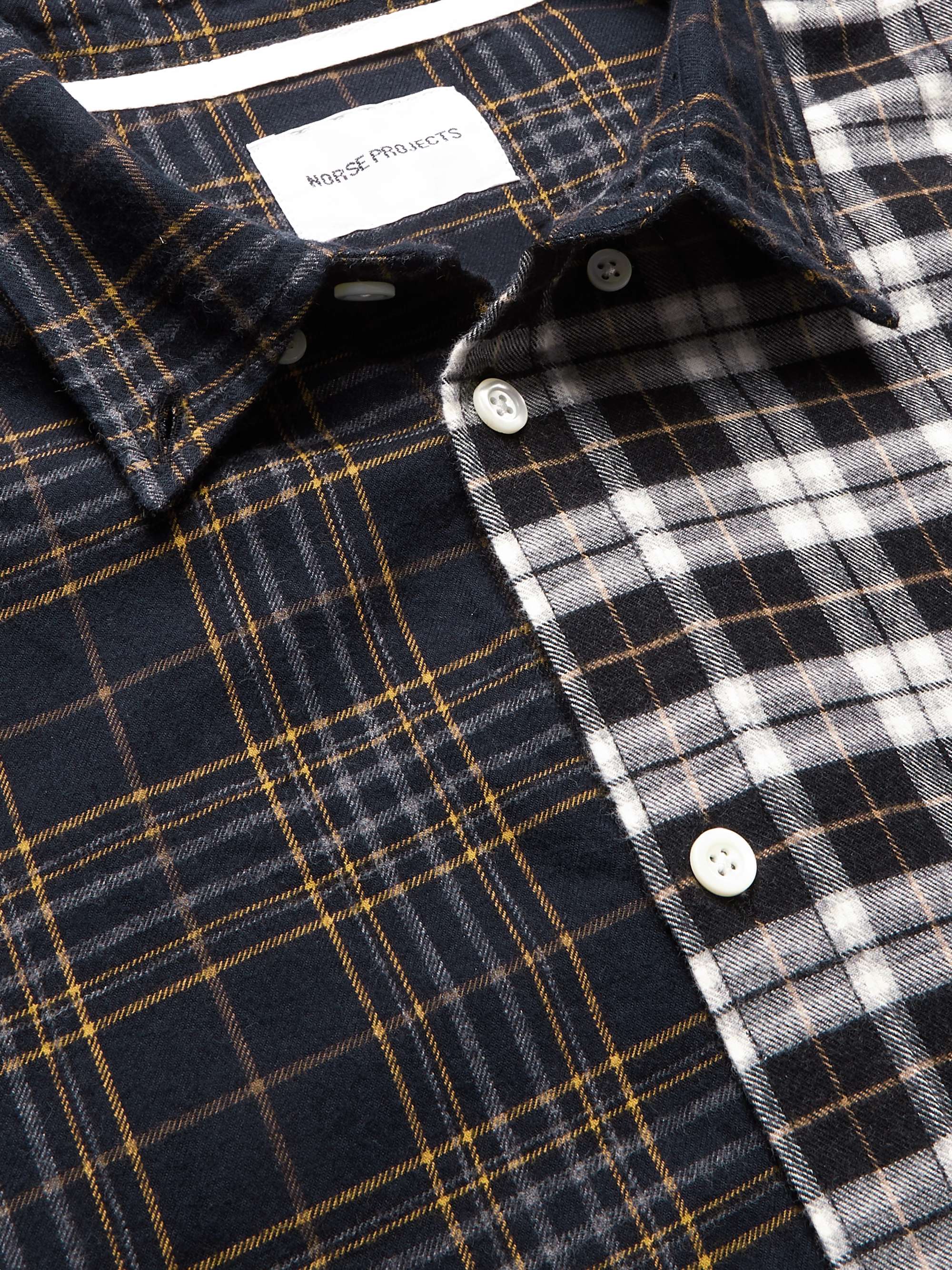 NORSE PROJECTS Osvald Button-Down Collar Checked Brushed Cotton-Flannel Shirt