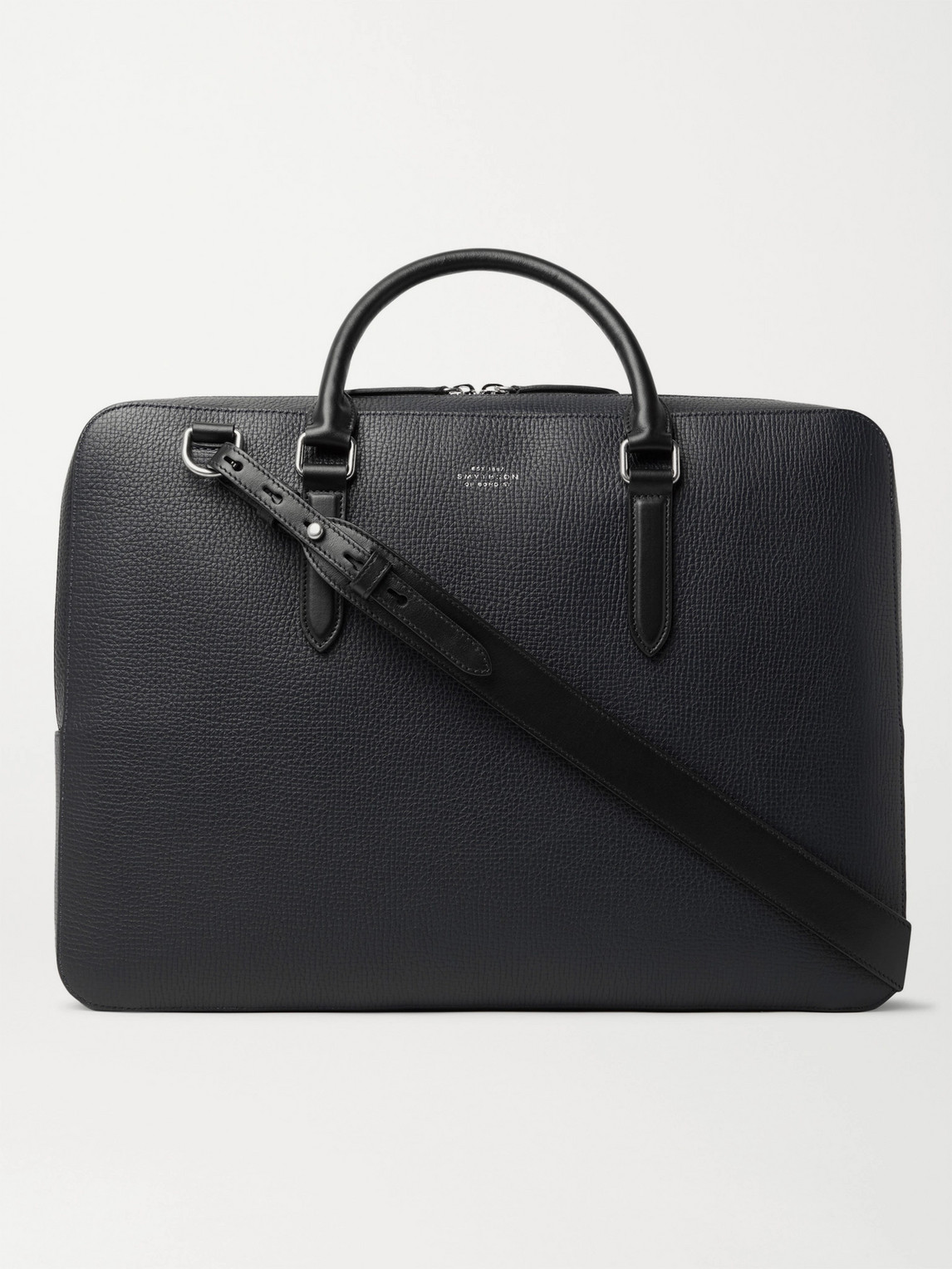 Smythson Ludlow Full-grain Leather Briefcase In Blue