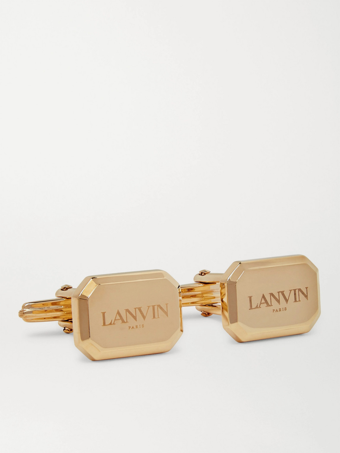 LANVIN LOGO-ENGRAVED GOLD-PLATED CUFFLINKS