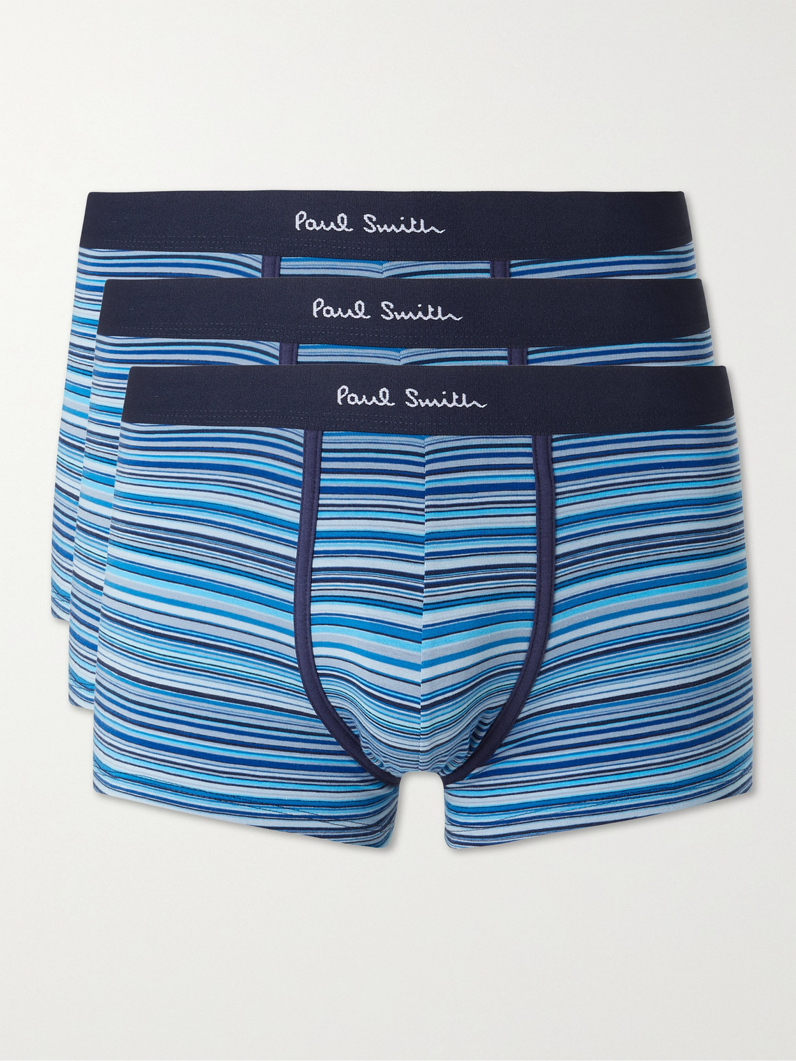 PAUL SMITH THREE-PACK STRIPED STRETCH-COTTON BOXER BRIEFS