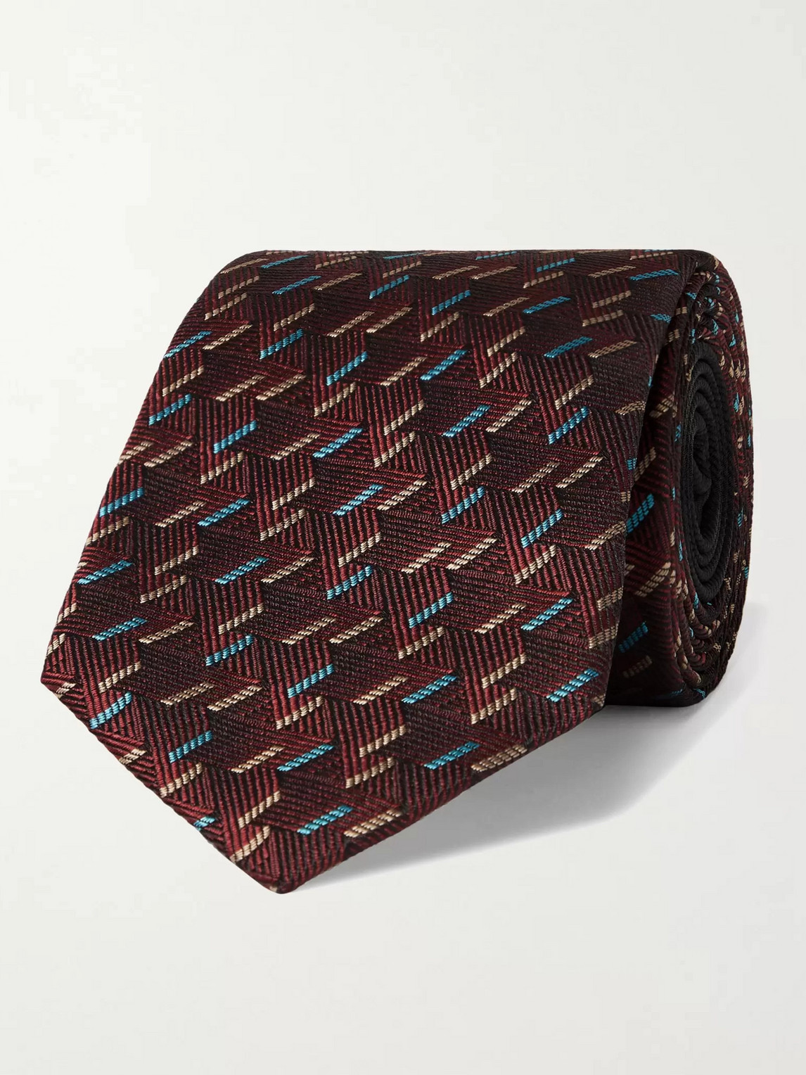Missoni 7cm Silk-jacquard Tie In Burgundy