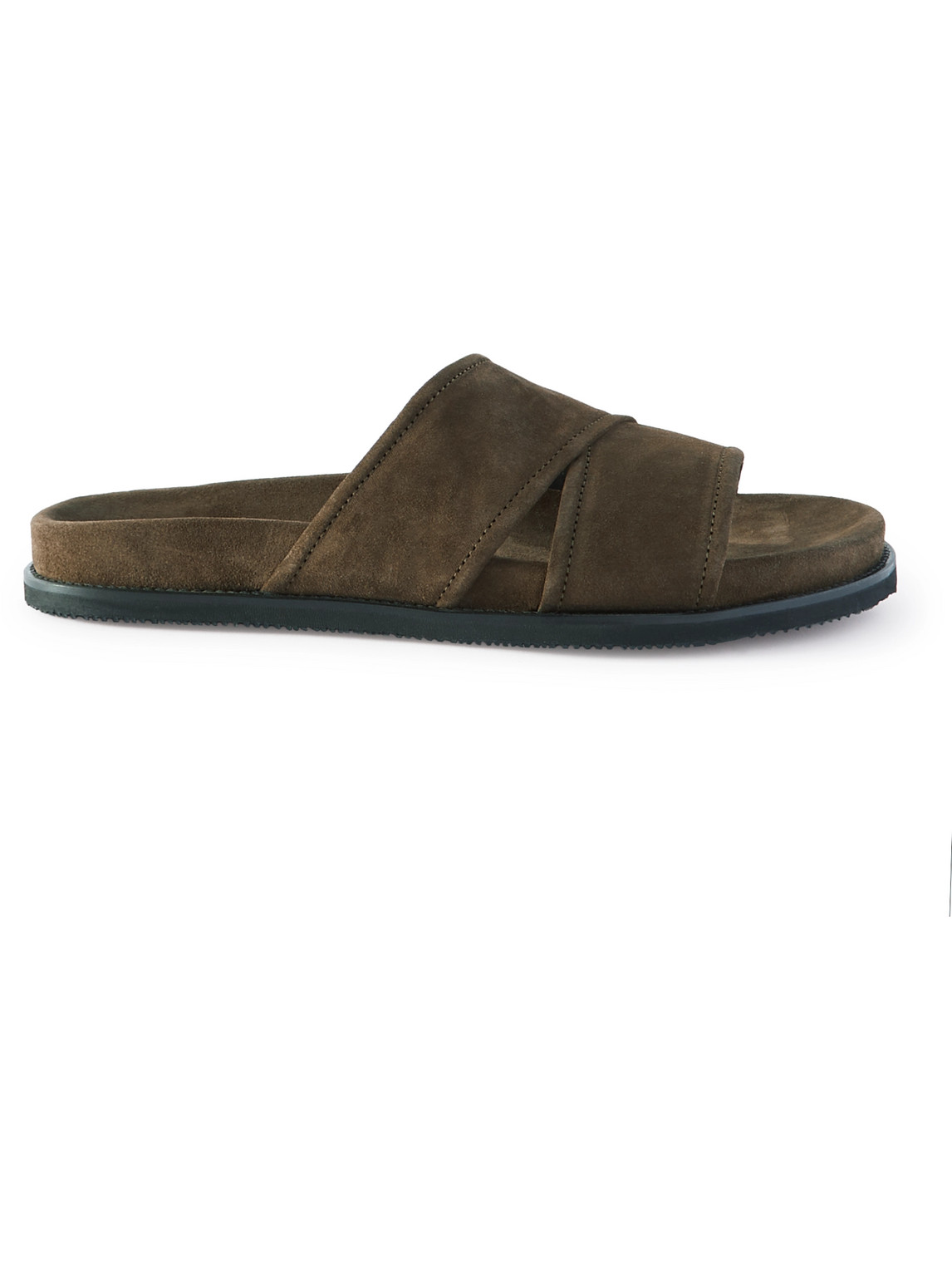 Mr P David Regenerated Suede By Evolo® Sandals In Green