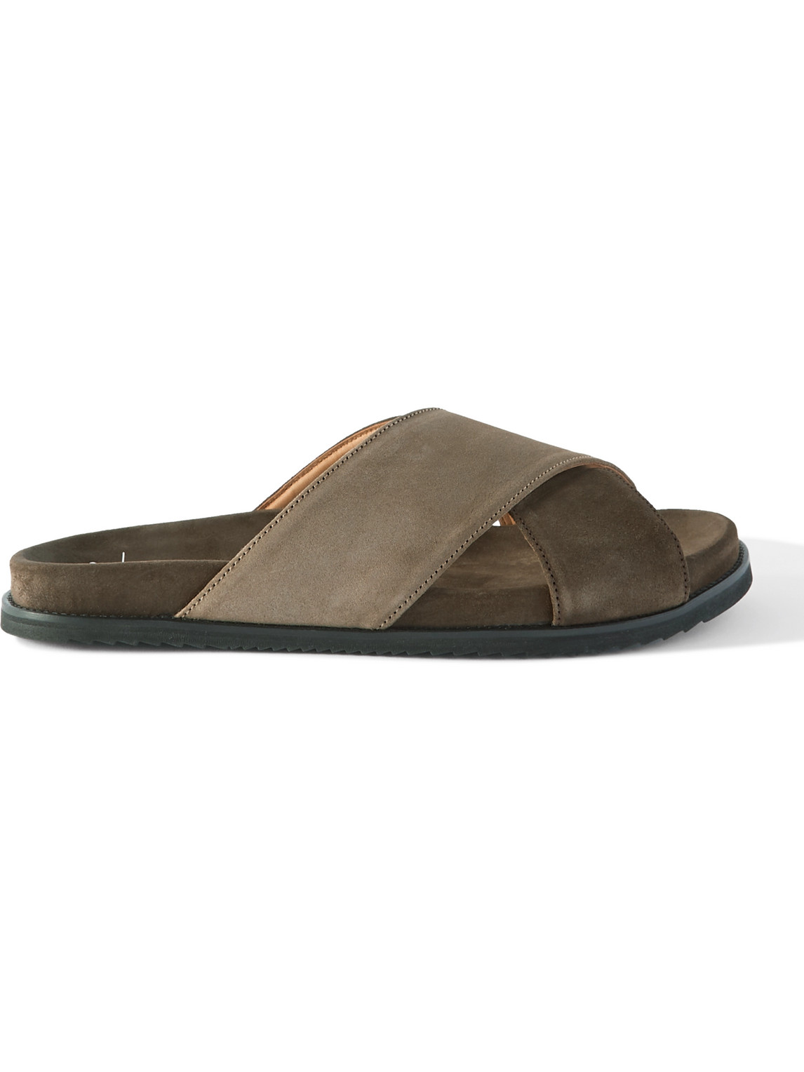 Mr P. David Regenerated Suede By Evolo® Sandals In Green