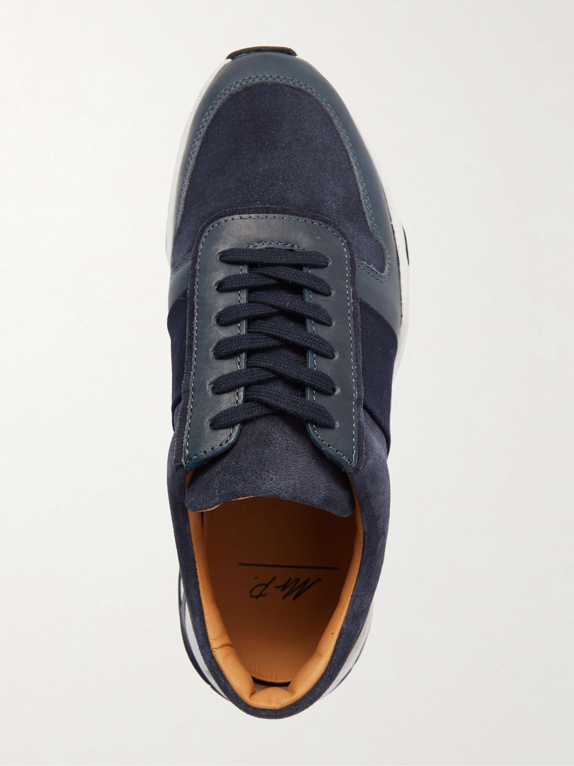 MR P. Mesh and Leather-Trimmed Regenerated Suede by evolo® Sneakers