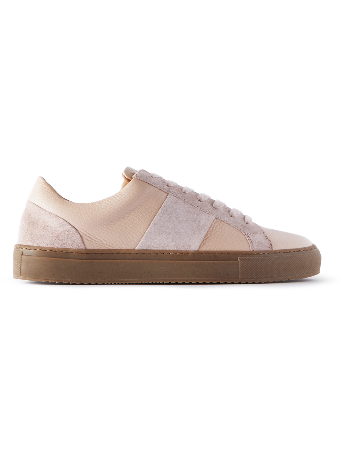 Mr P. Larry Regenerated Suede By Evolo® And Full-grain Leather Sneakers In Pink
