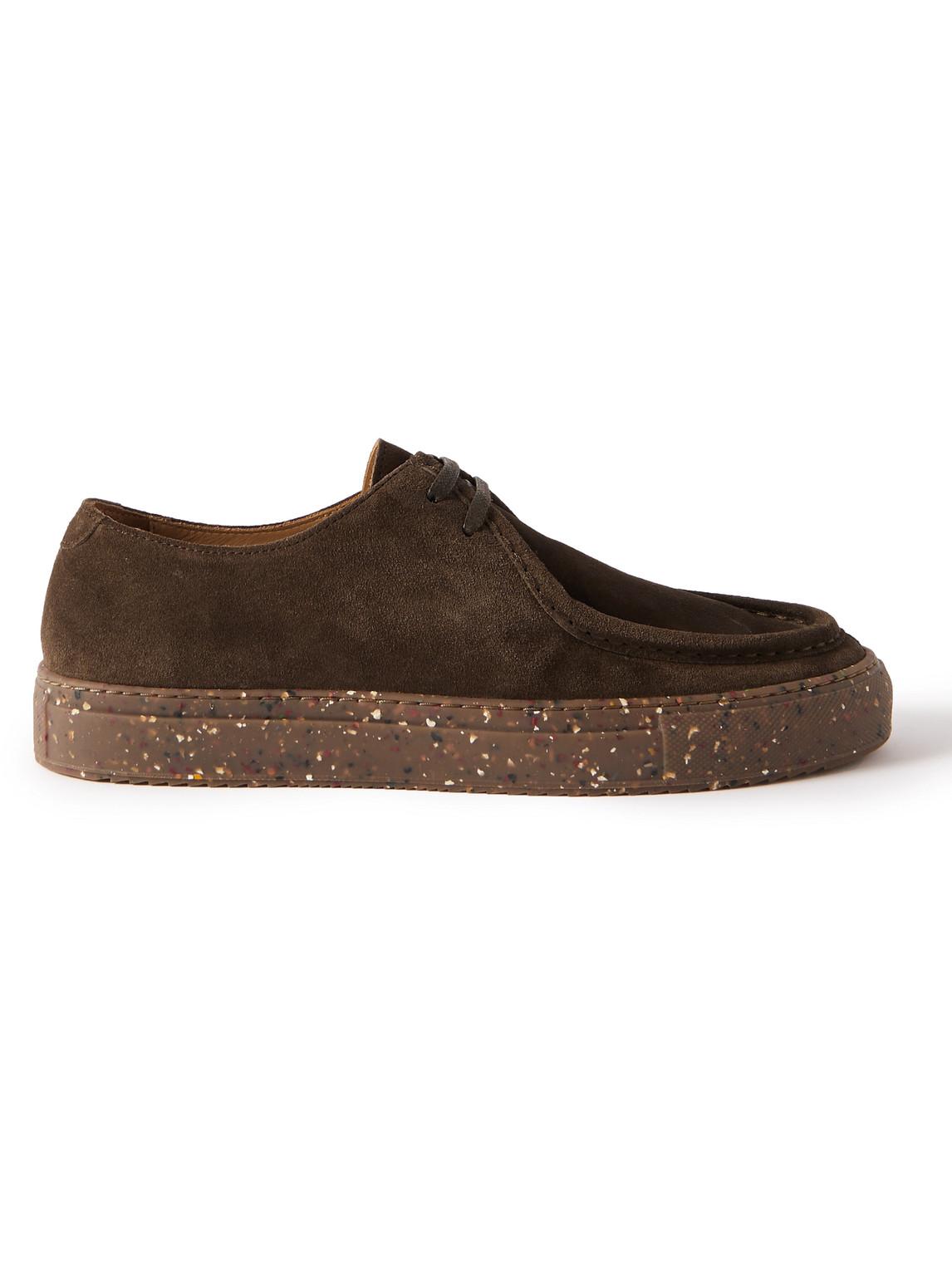 Mr P Larry Regenerated Suede By Evolo® Derby Shoes In Brown