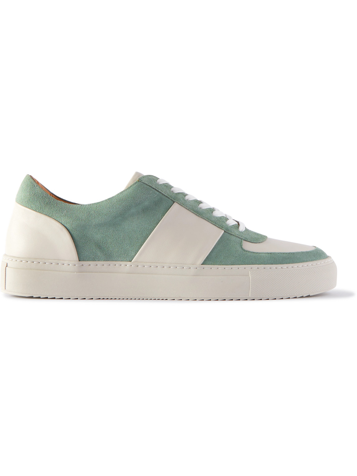Mr P. Larry Suede And Leather Sneakers In Green