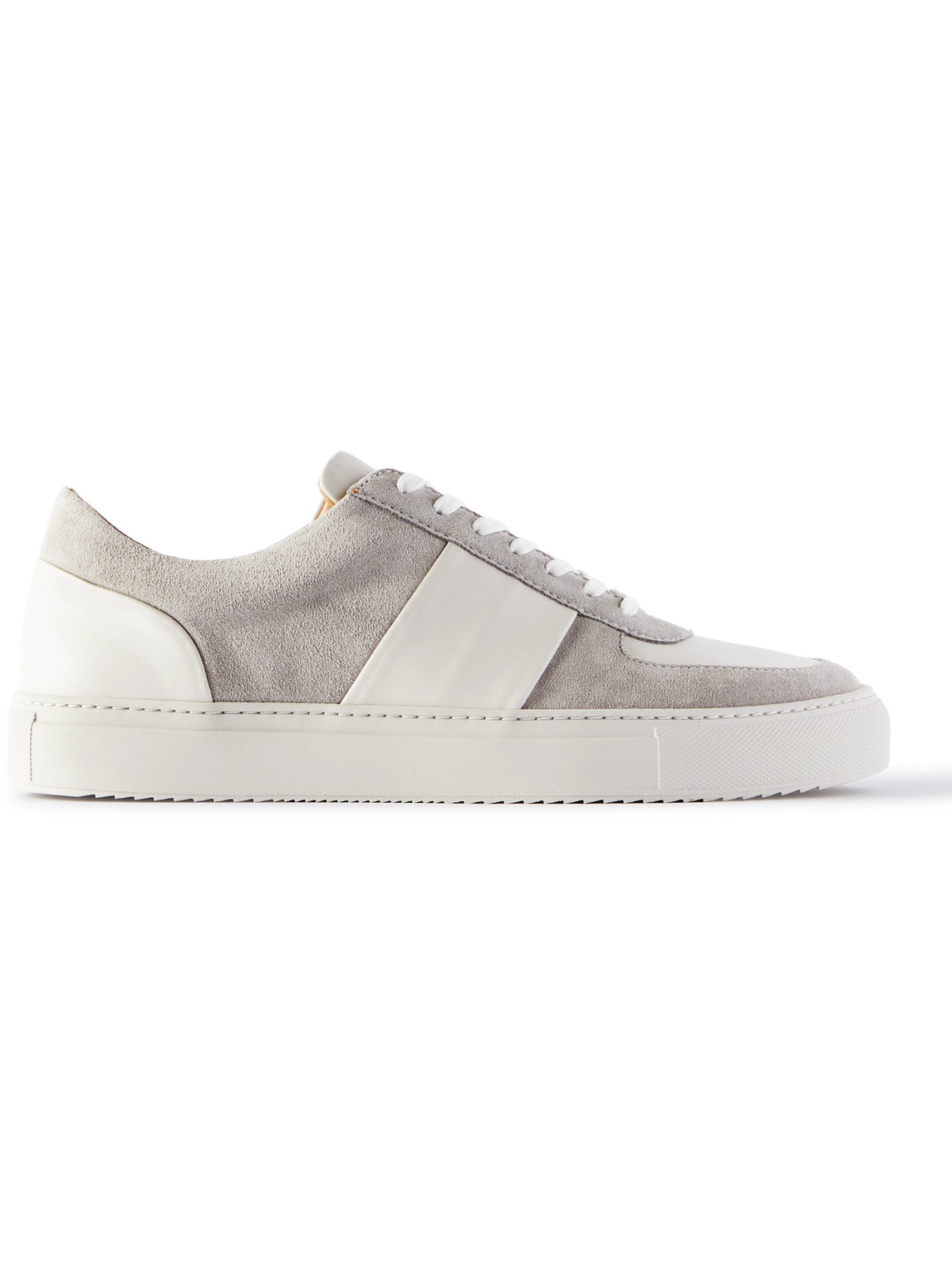 Mr P. Larry Suede And Leather Sneakers In Gray