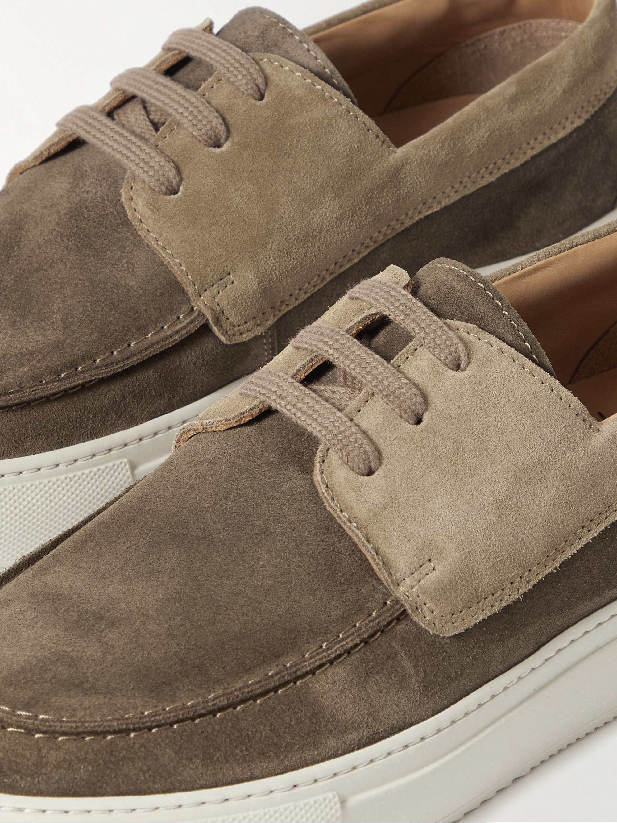 MR P. Larry Two-Tone Regenerated Suede by evolo® Boat Shoes