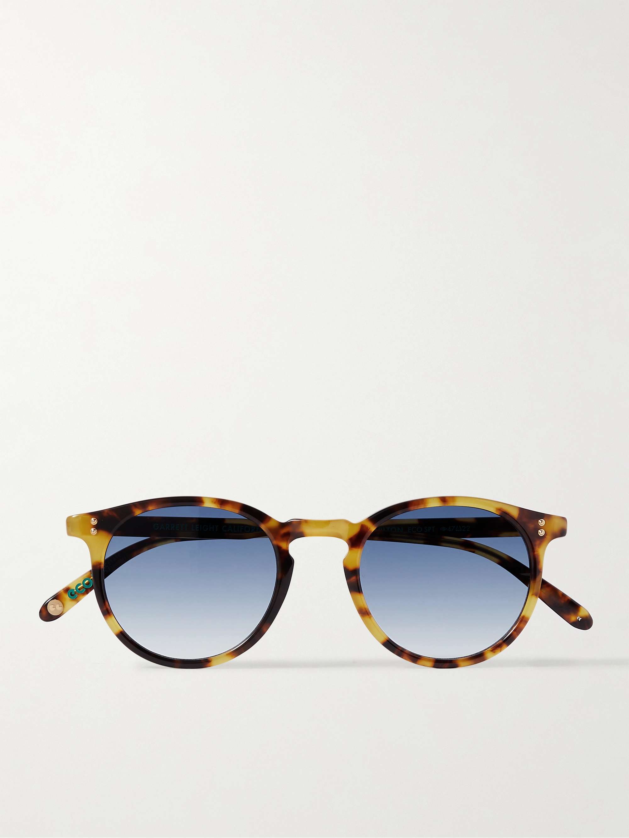 GARRETT LEIGHT CALIFORNIA OPTICAL Carlton 47 Round-Frame Tortoiseshell Acetate Sunglasses