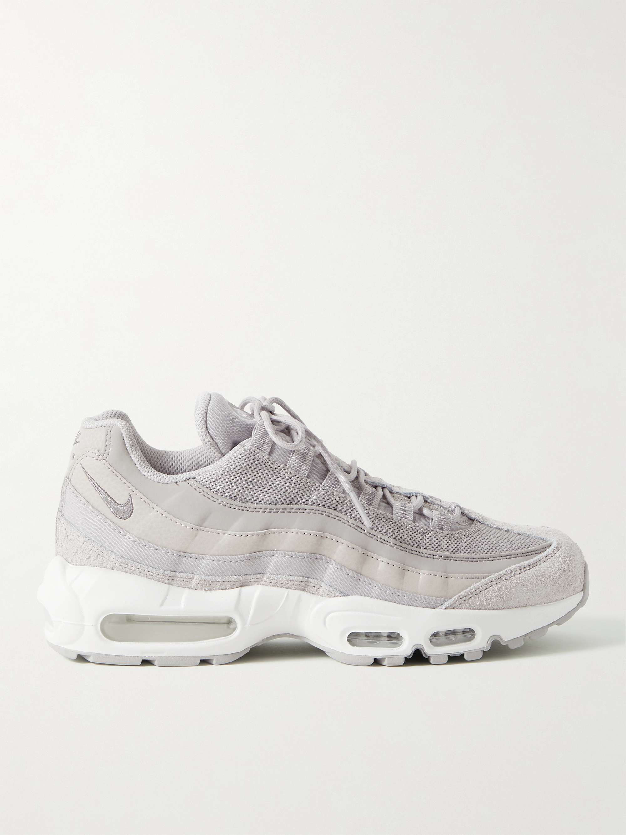 NIKE Air Max 95 Panelled Nubuck, Suede, Mesh and Canvas Sneakers