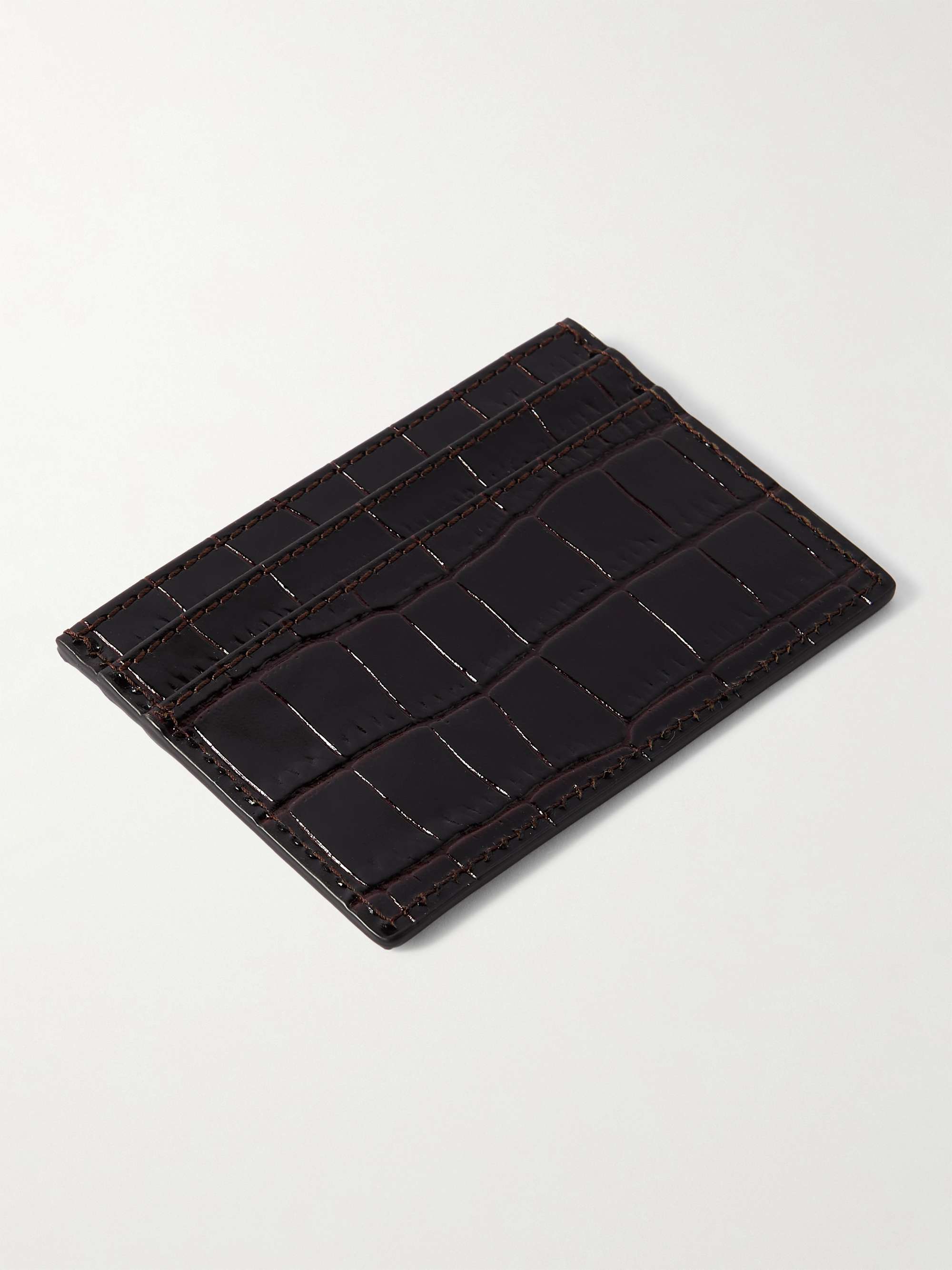 SMYTHSON Mara Croc-Effect Leather Cardholder