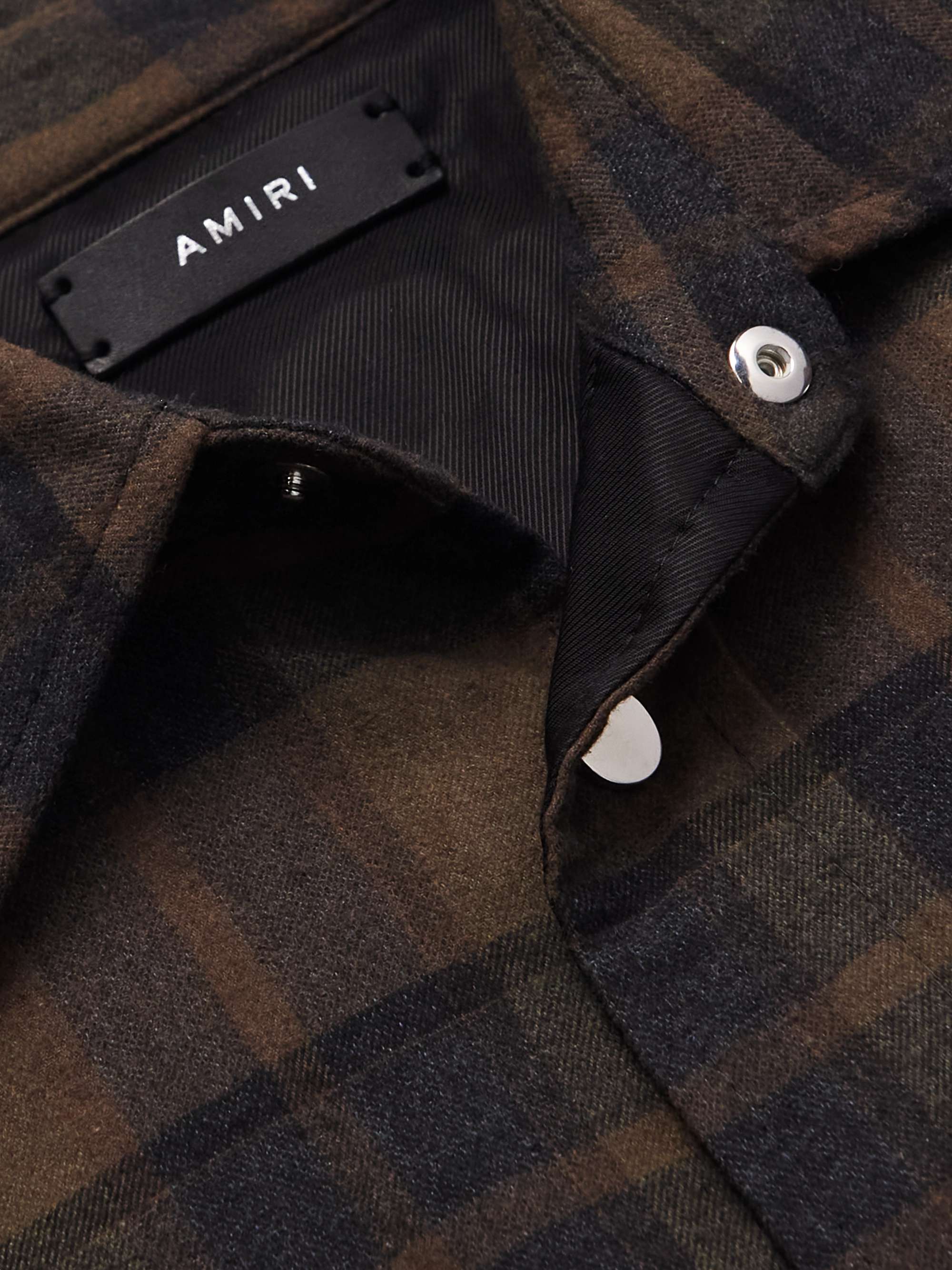 AMIRI Checked Padded Cotton-Blend Flannel Overshirt