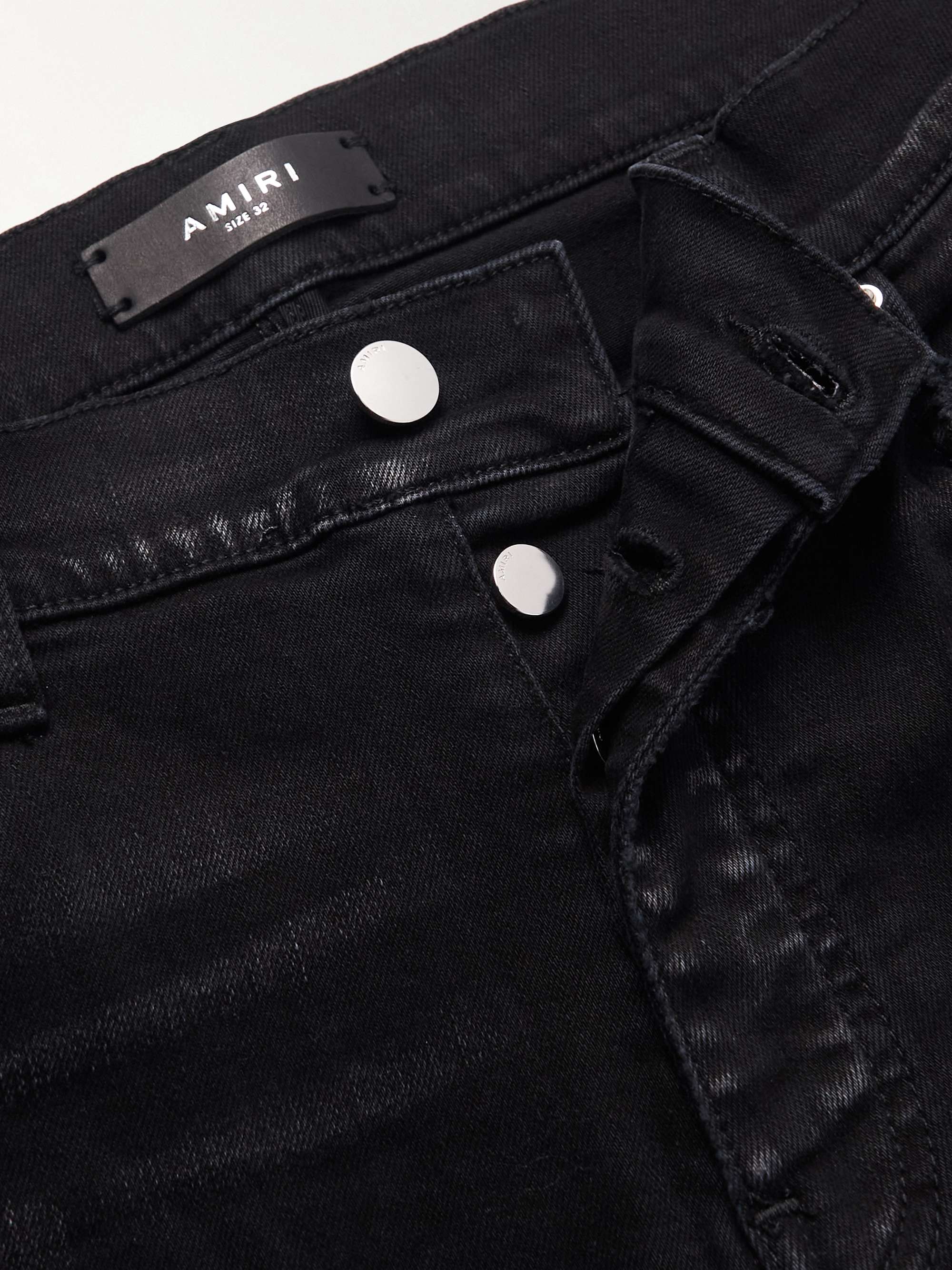 AMIRI Skinny-Fit Appliquéd Distressed Jeans