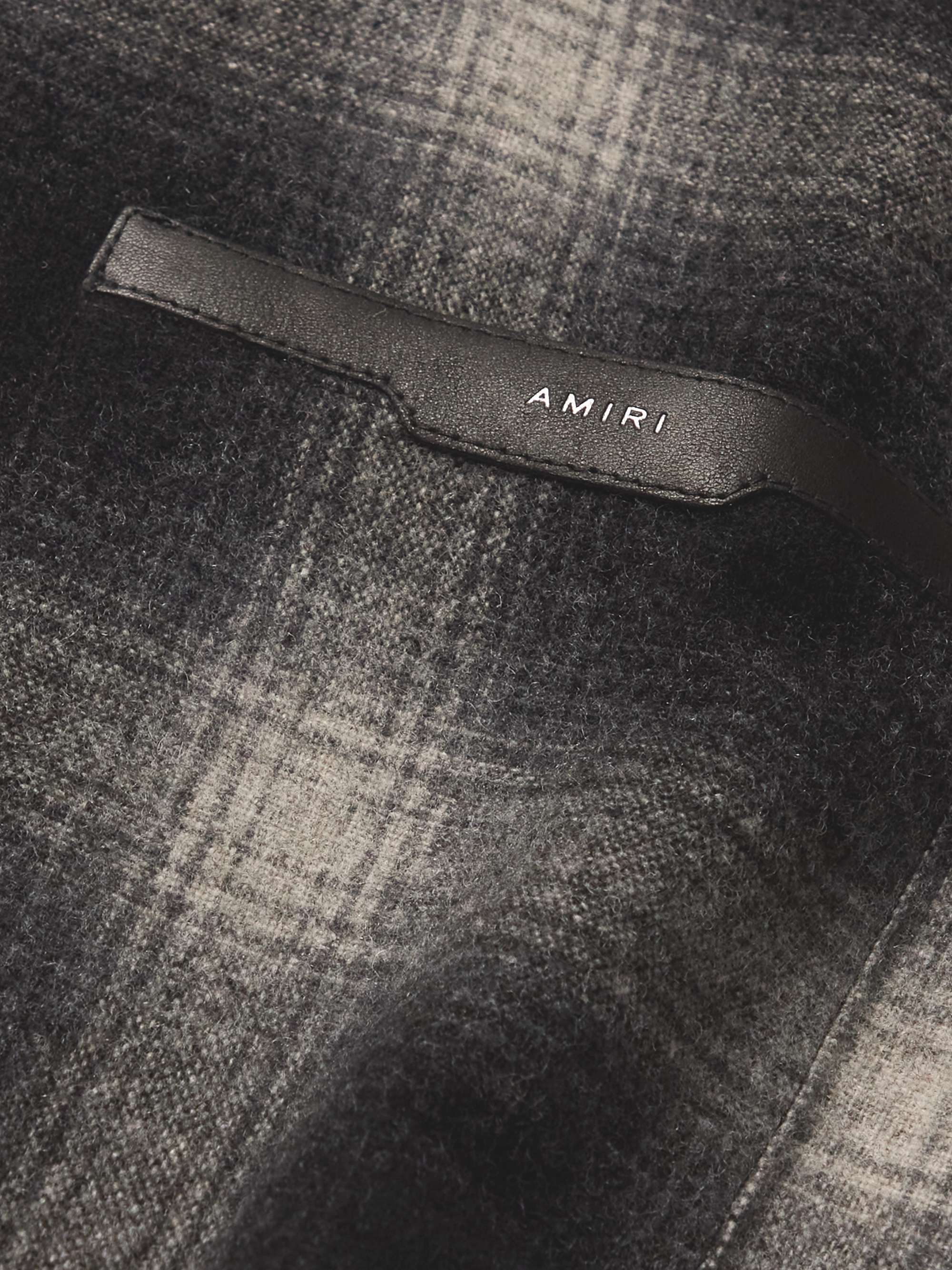 AMIRI Logo-Appliquéd Checked Wool-Blend Shirt
