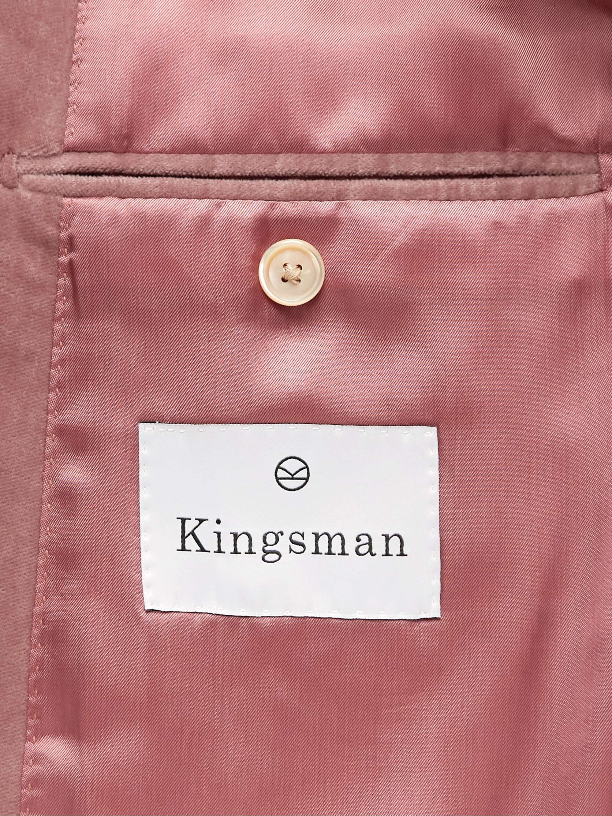 KINGSMAN Slim-Fit Shawl-Collar Cotton and Linen-Blend Velvet Tuxedo Jacket