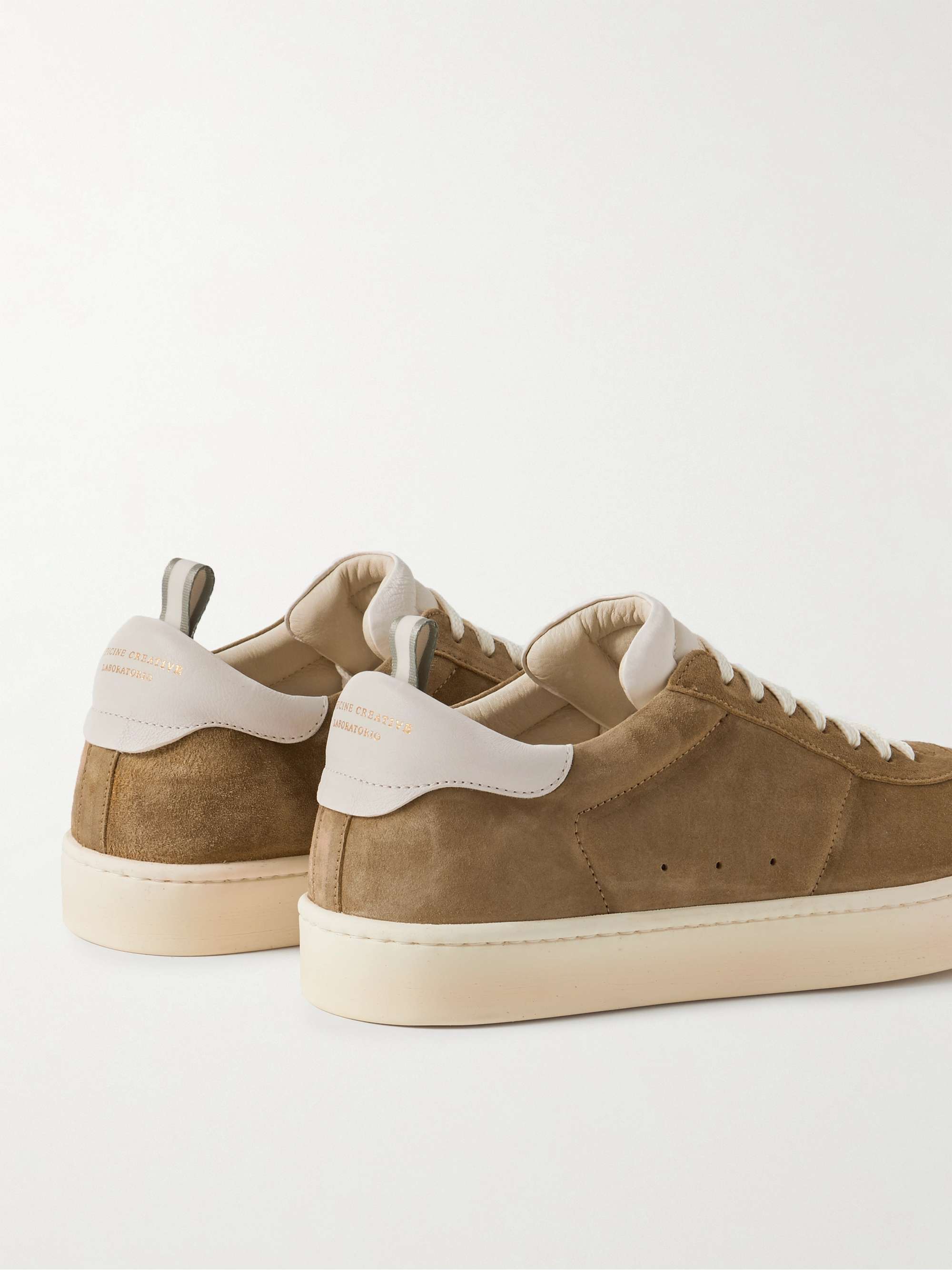 OFFICINE CREATIVE Kameleon Leather-Trimmed Suede Sneakers