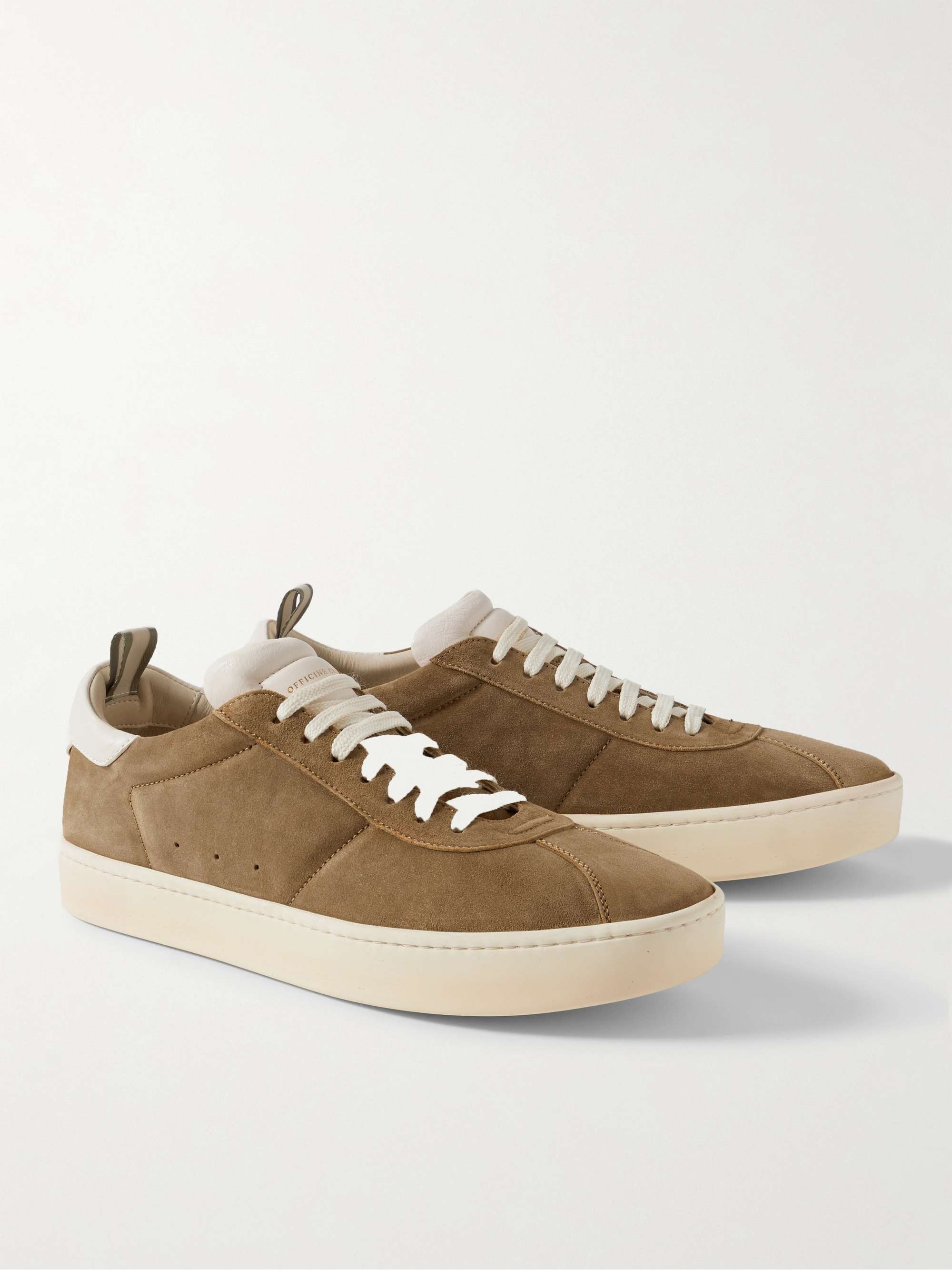 OFFICINE CREATIVE Kameleon Leather-Trimmed Suede Sneakers